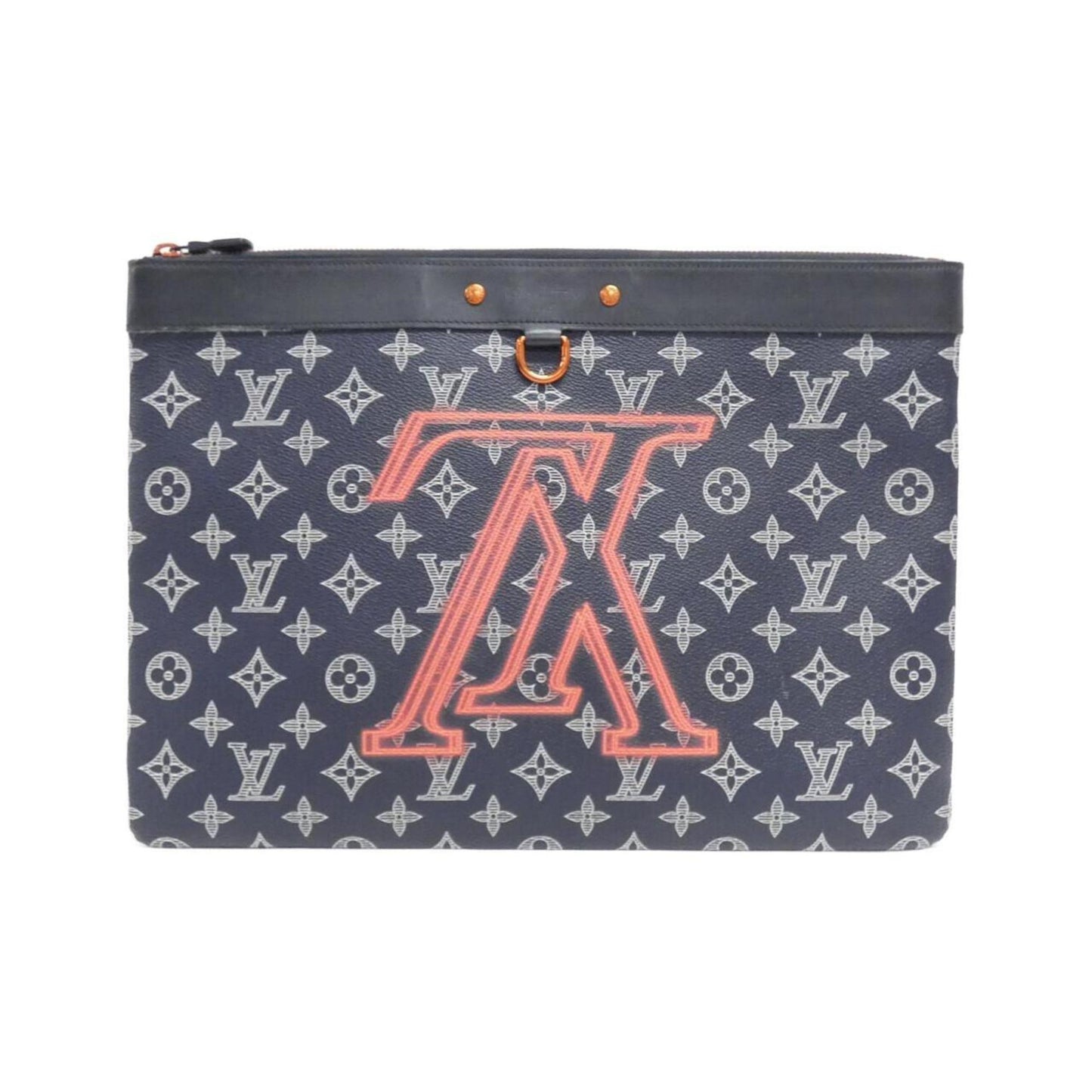 Louis Vuitton Apollo Pochette, Navy, Canvas, clutch