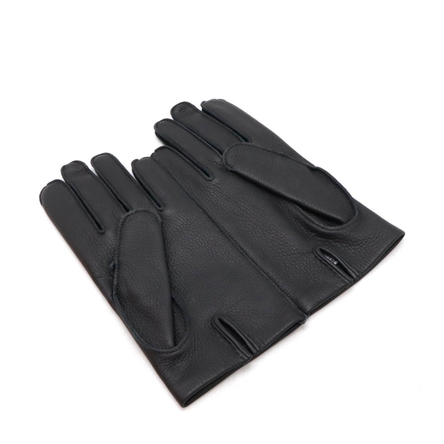 Hermès H, Black, Leather, gloves