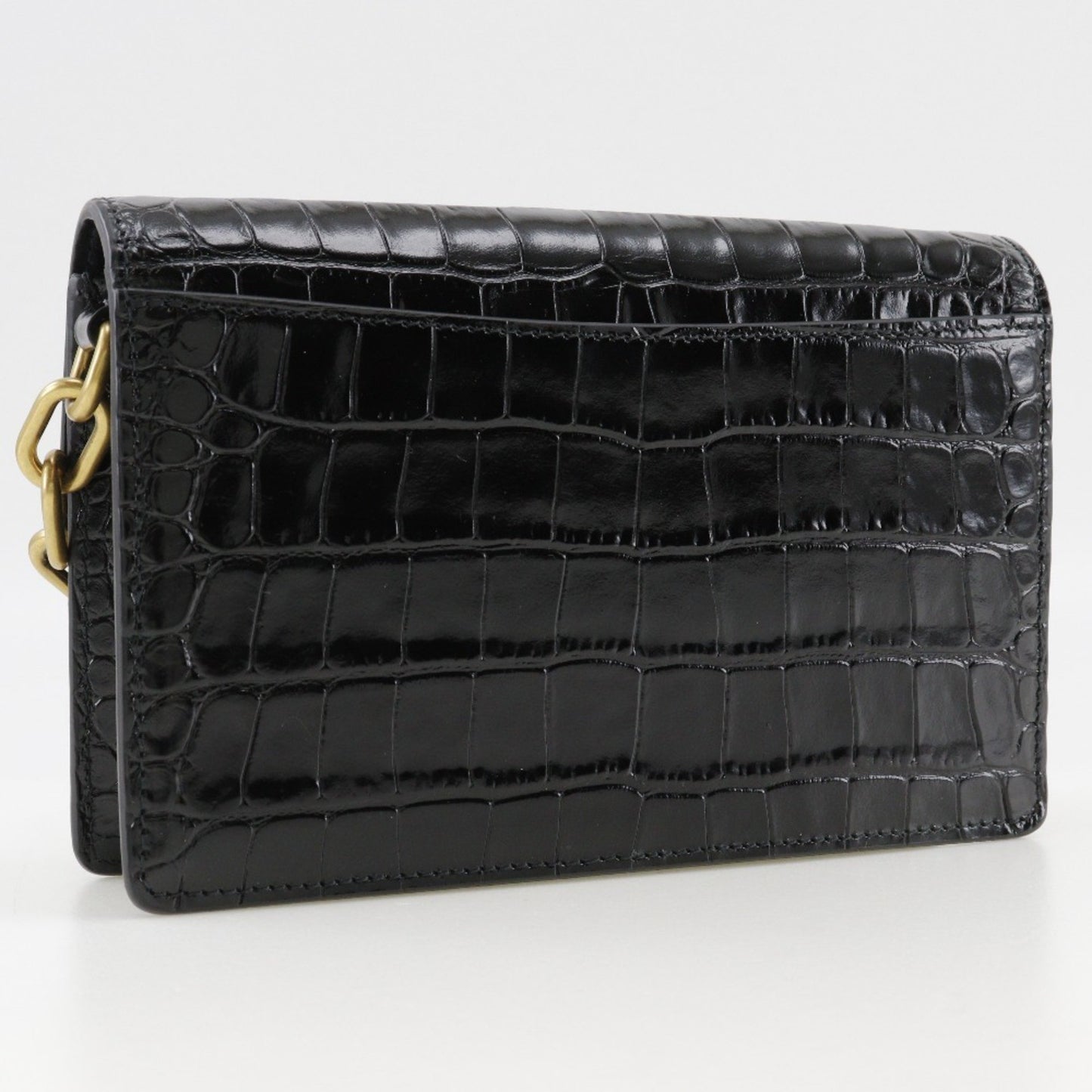 Balenciaga B, Black, Leather, clutch