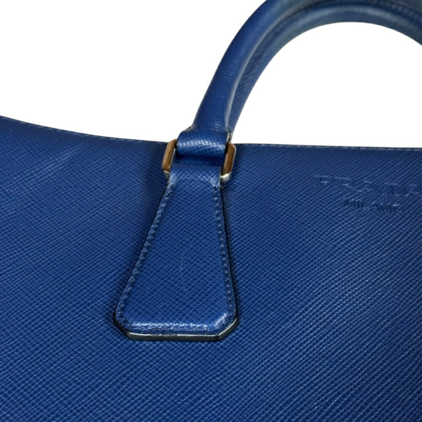 Prada, Blue, Leather, shoulder