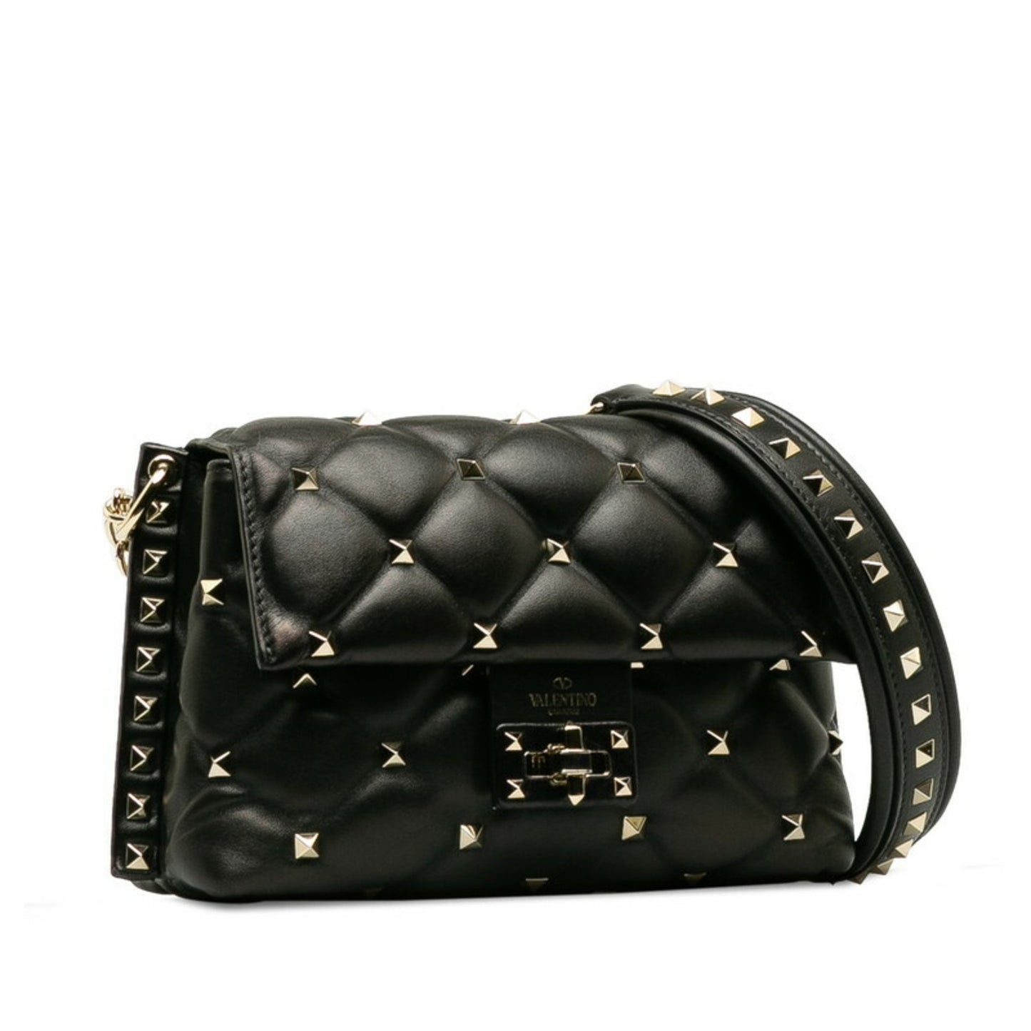 Valentino Garavani Candystud, Black, Leather, shoulder