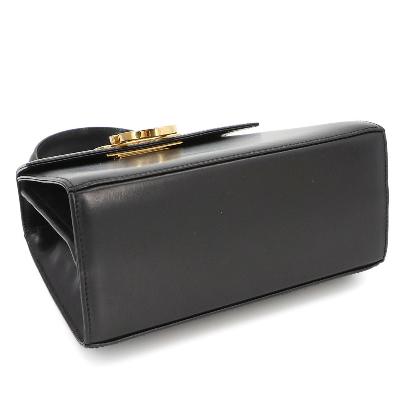 Salvatore Ferragamo Gancini, Black, Leather, handbag