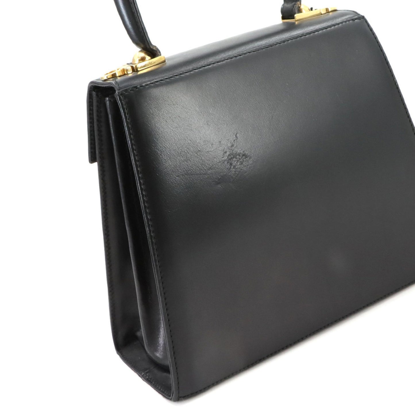 Salvatore Ferragamo Gancini, Black, Leather, handbag