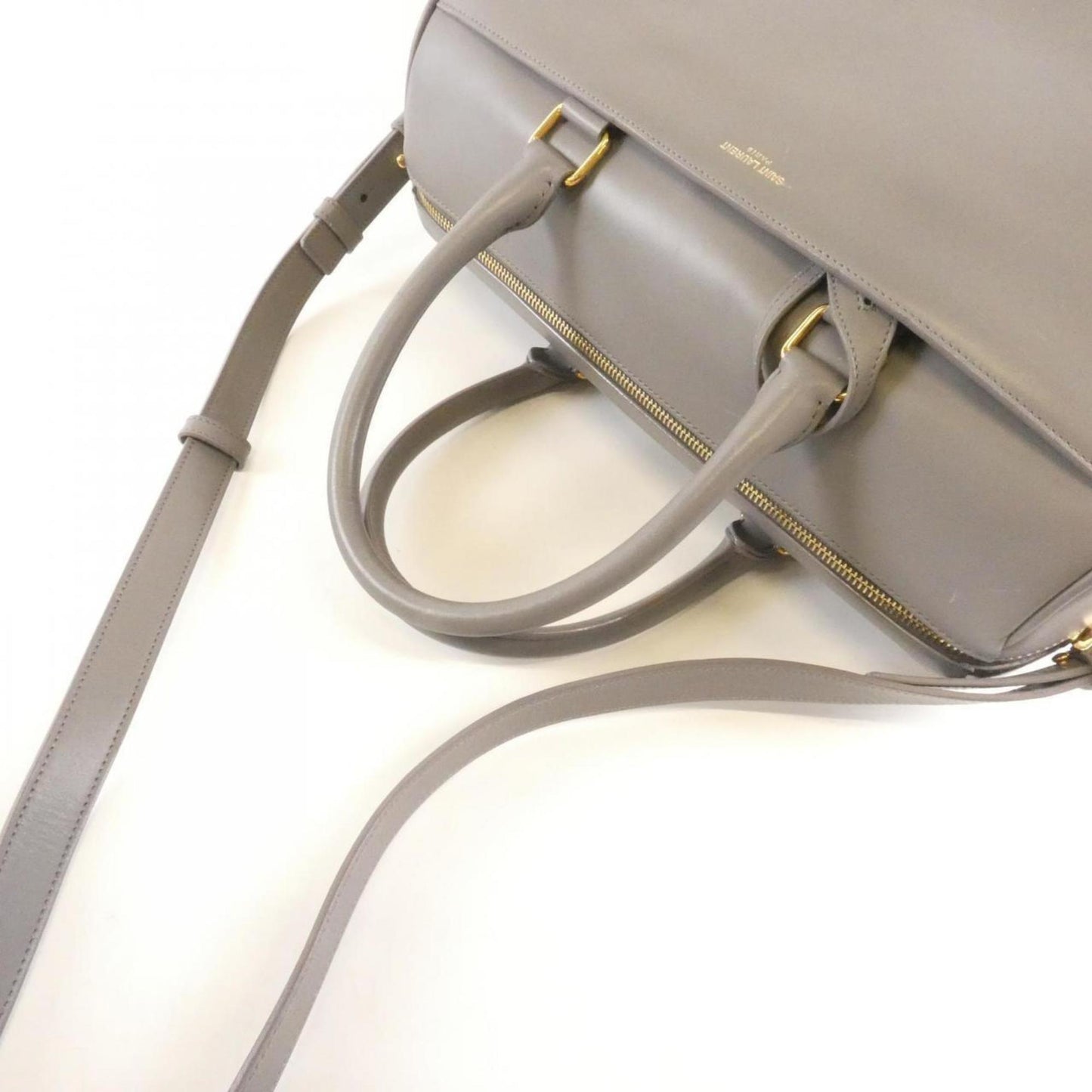 Saint Laurent Duffle, Grey, Leather, travel