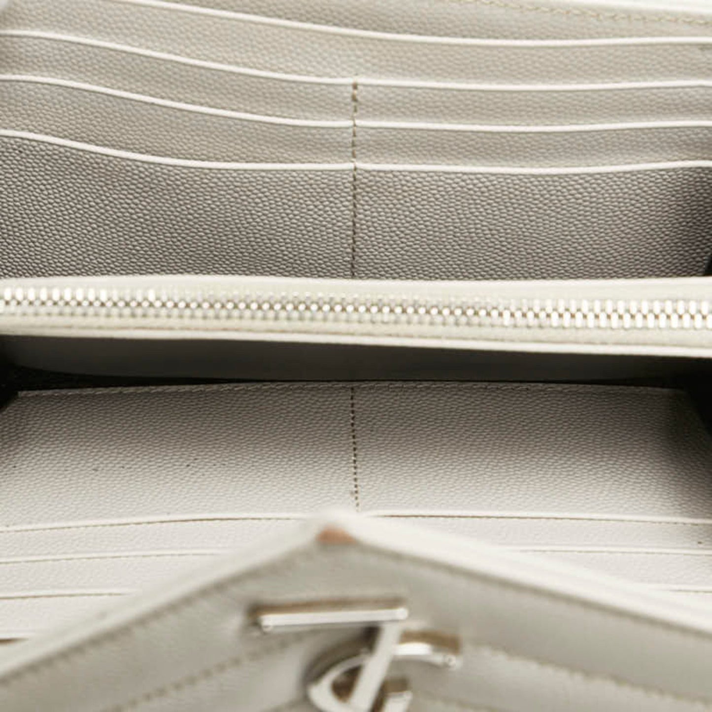 Saint Laurent Cassandre, White, Leather, wallet