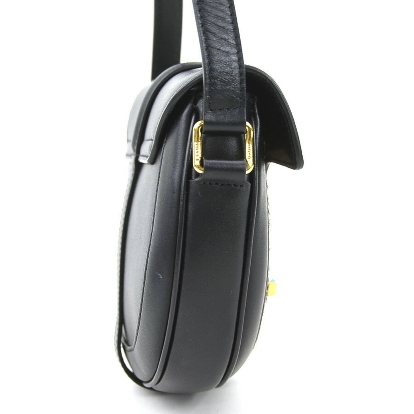 Céline Besace, Black, Leather, shoulder