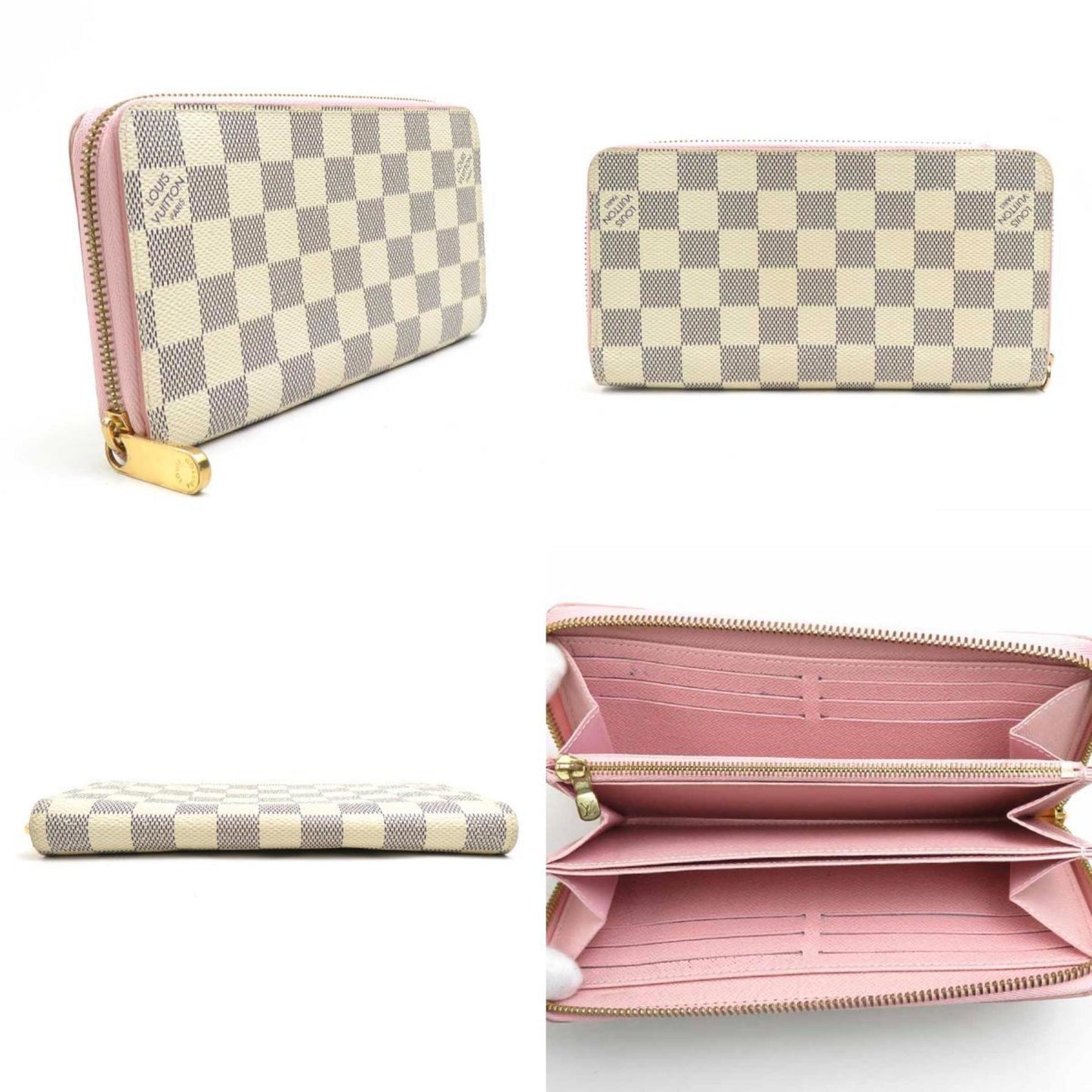 Louis Vuitton Zippy wallet, White, Canvas, wallet