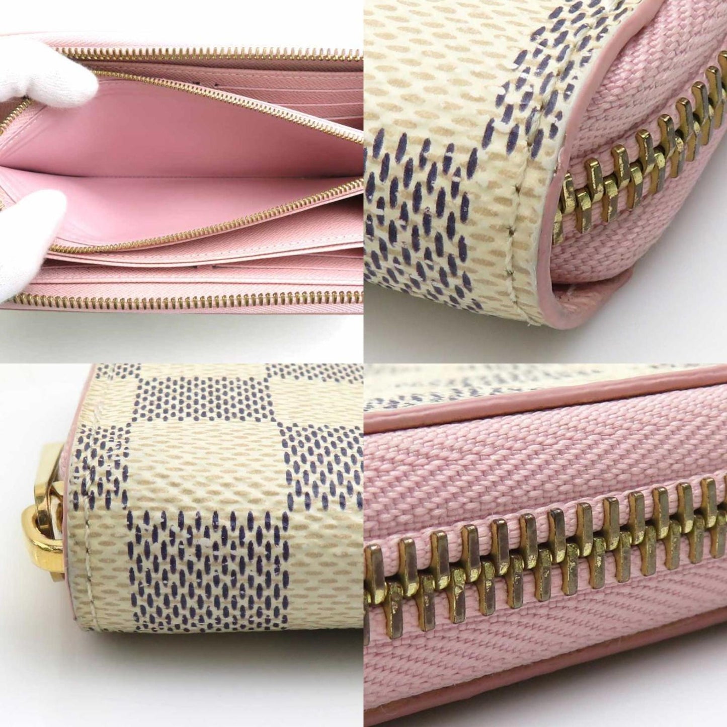 Louis Vuitton Zippy wallet, White, Canvas, wallet