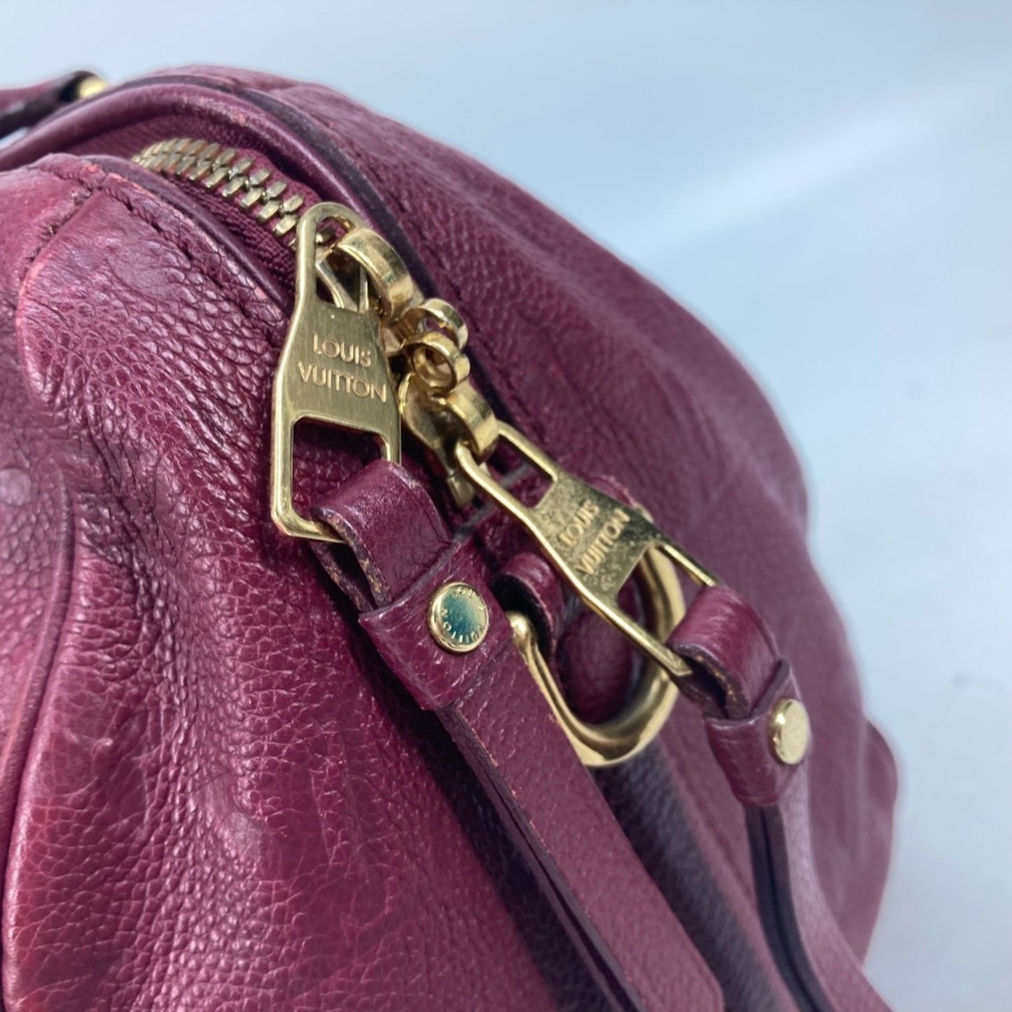 Louis Vuitton Speedy 30, Burgundy, Leather, handbag