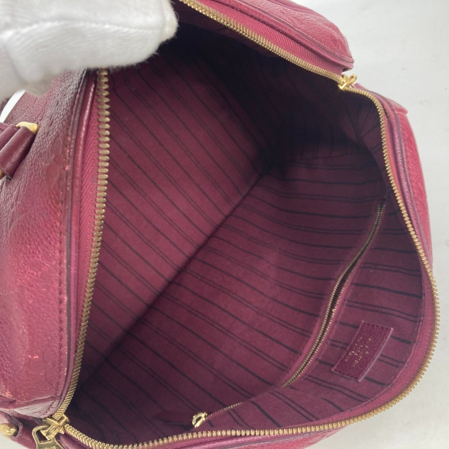 Louis Vuitton Speedy 30, Burgundy, Leather, handbag