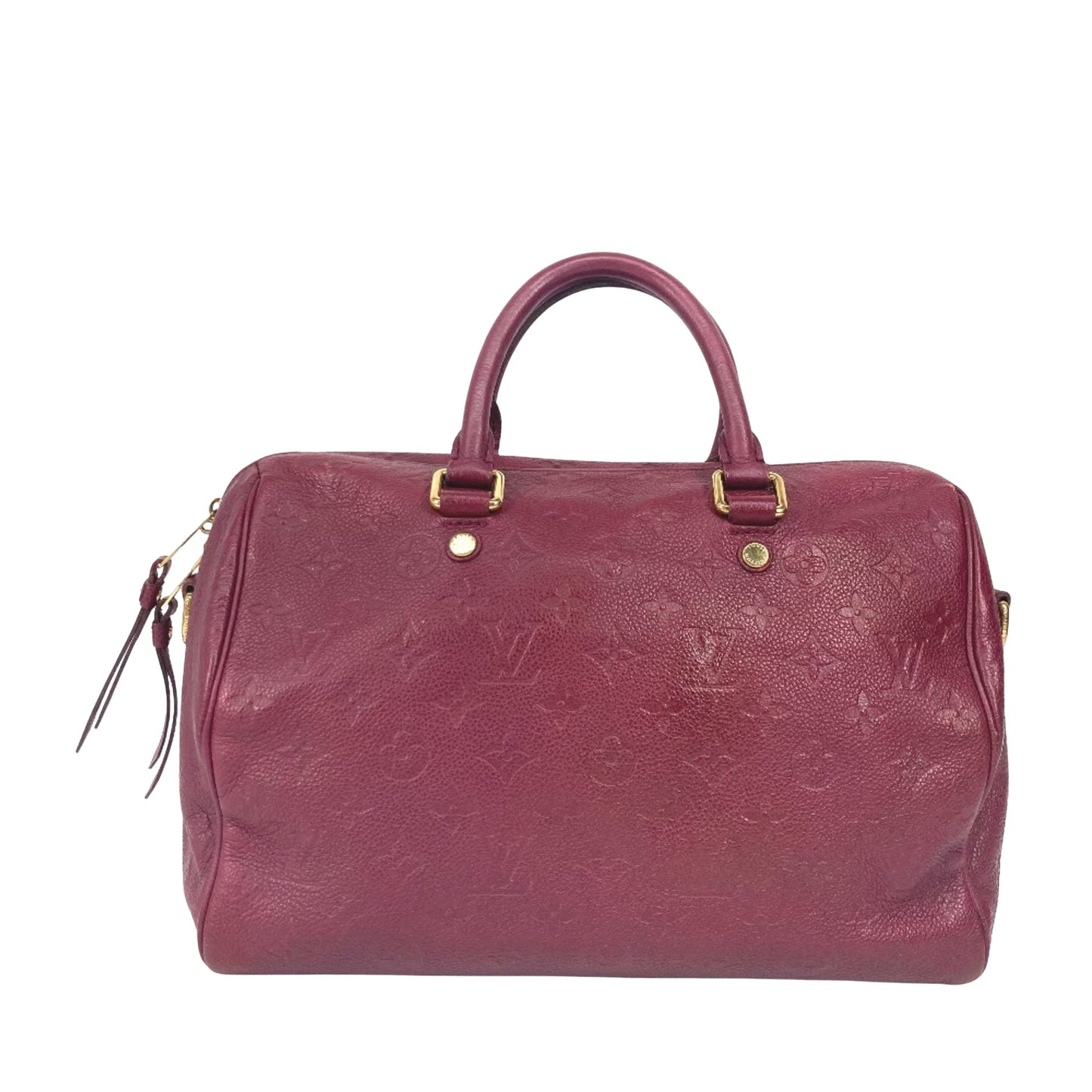 Louis Vuitton Speedy 30, Burgundy, Leather, handbag