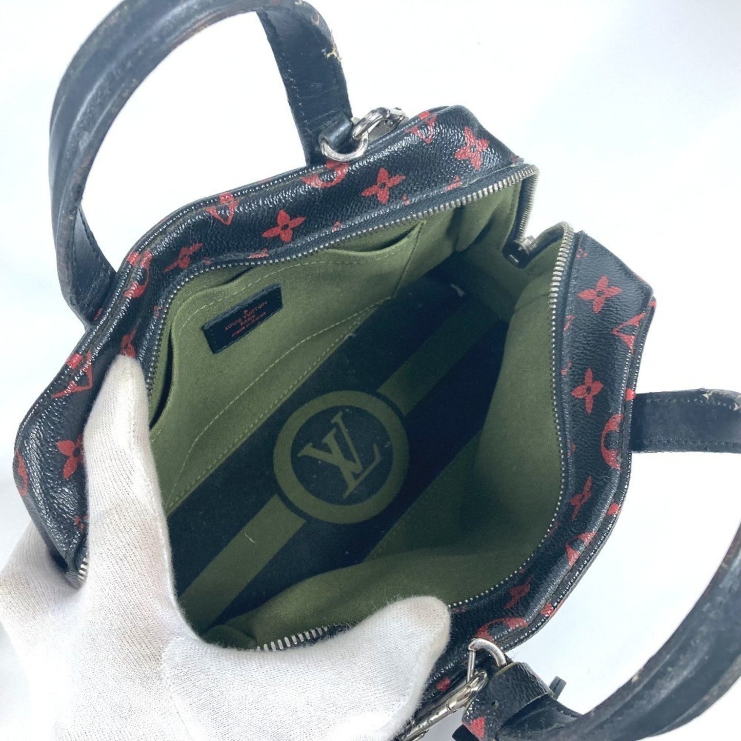 Louis Vuitton Dora, Black, Canvas, shoulder