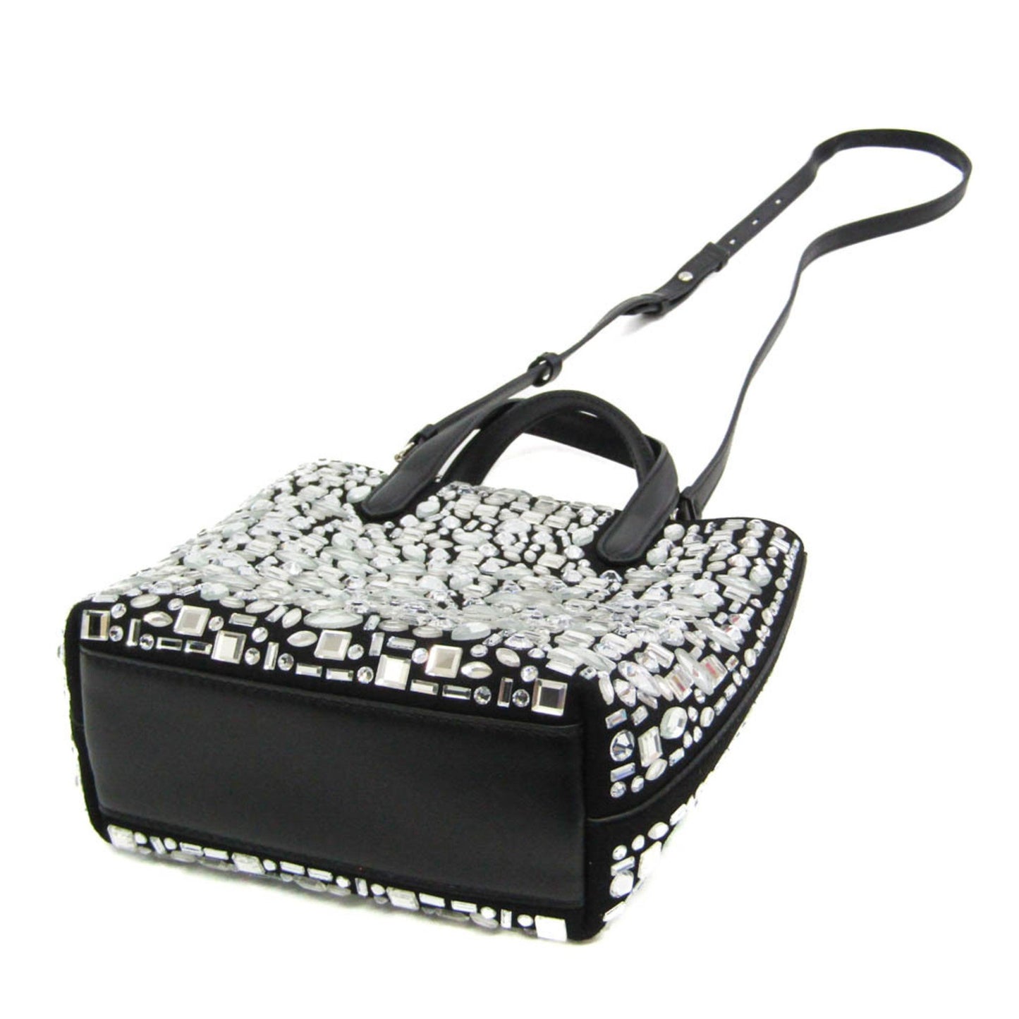 Salvatore Ferragamo Crystal, Black, Leather, tote