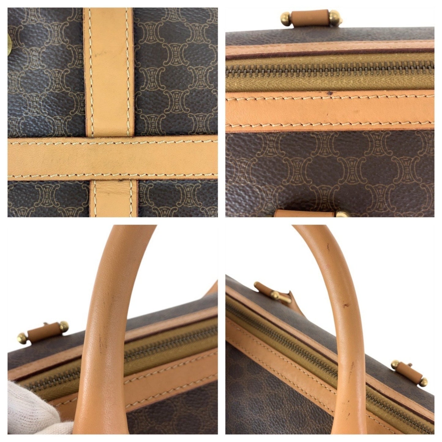 Céline Macadam, Brown, Canvas, handbag