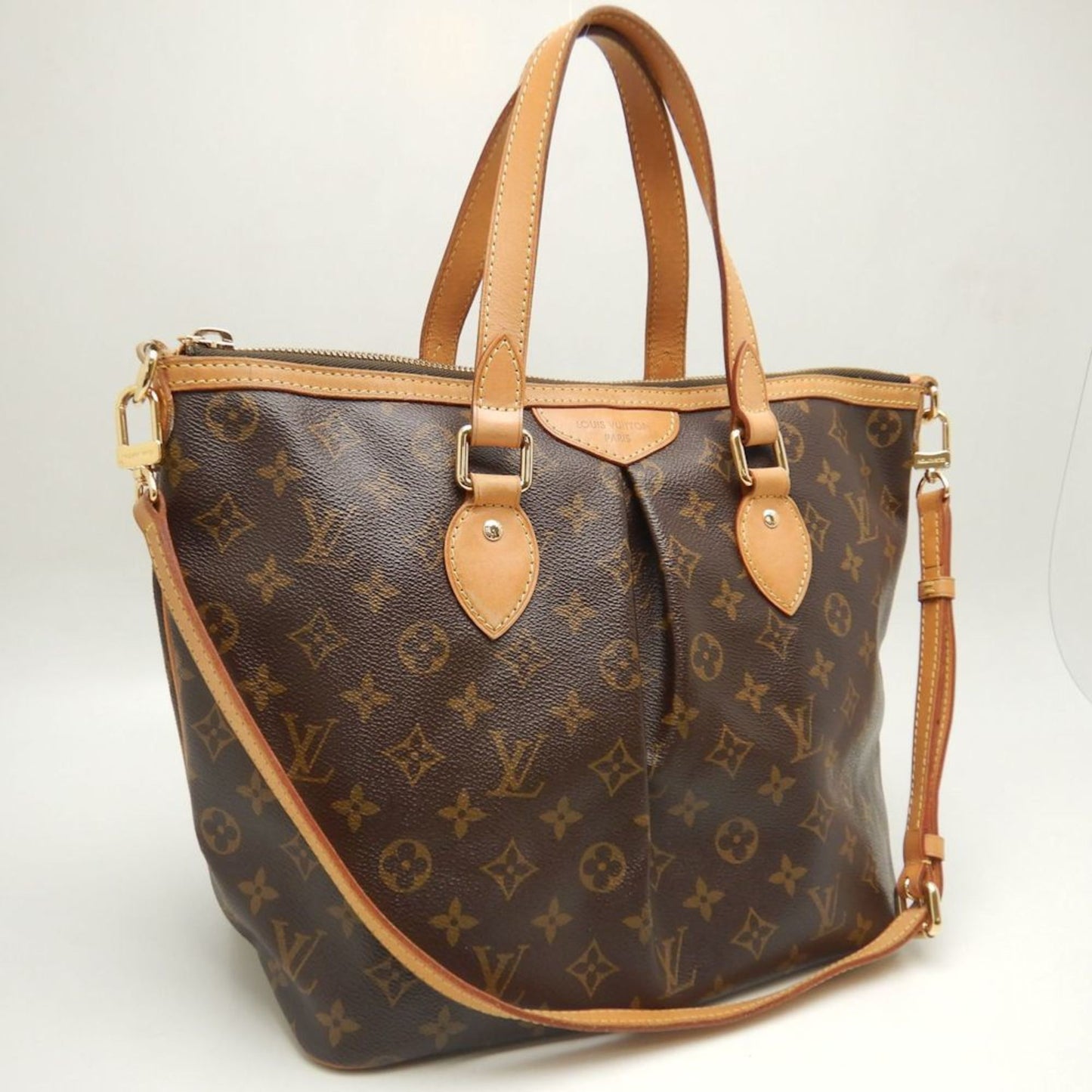 Louis Vuitton Palermo PM, Brown, Canvas, tote