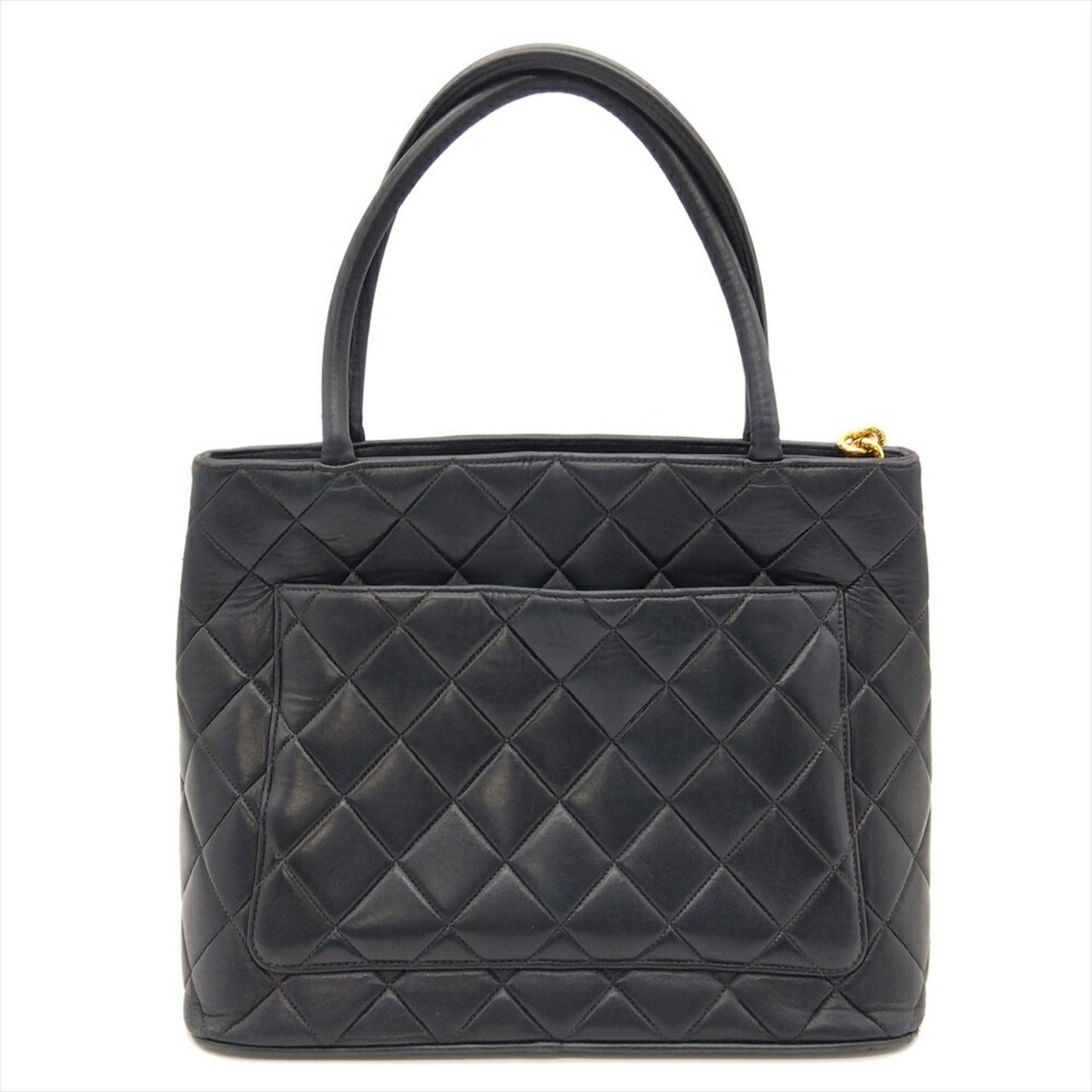 Chanel Medaillon, Black, Leather, handbag