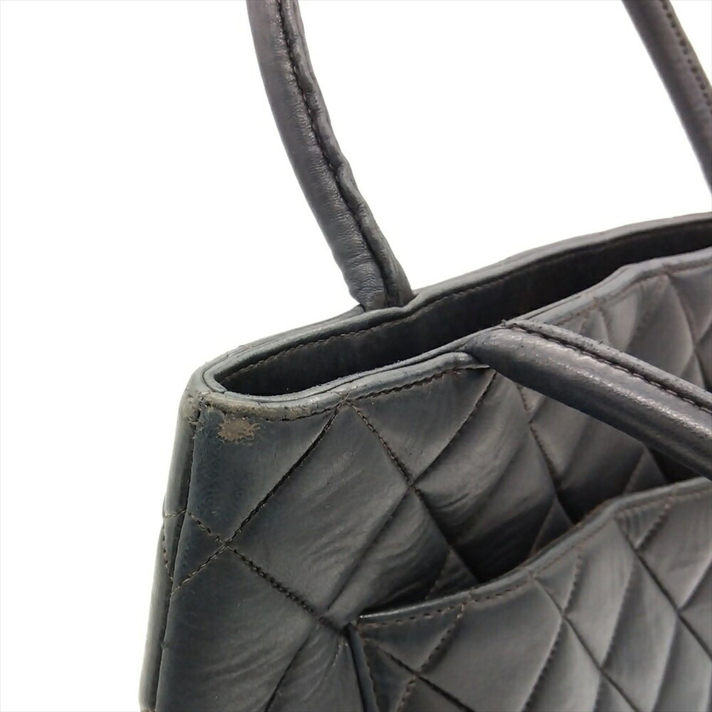 Chanel Medaillon, Black, Leather, handbag