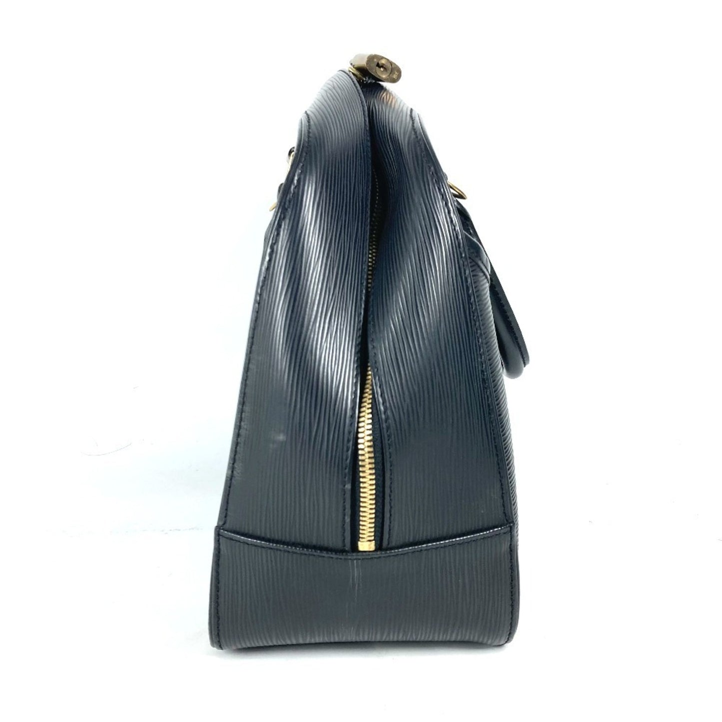 Louis Vuitton Deauville, Black, Leather, handbag