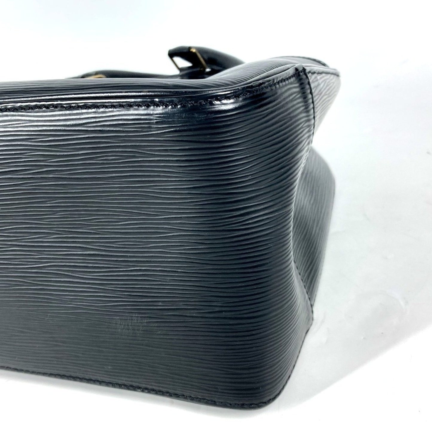 Louis Vuitton Deauville, Black, Leather, handbag