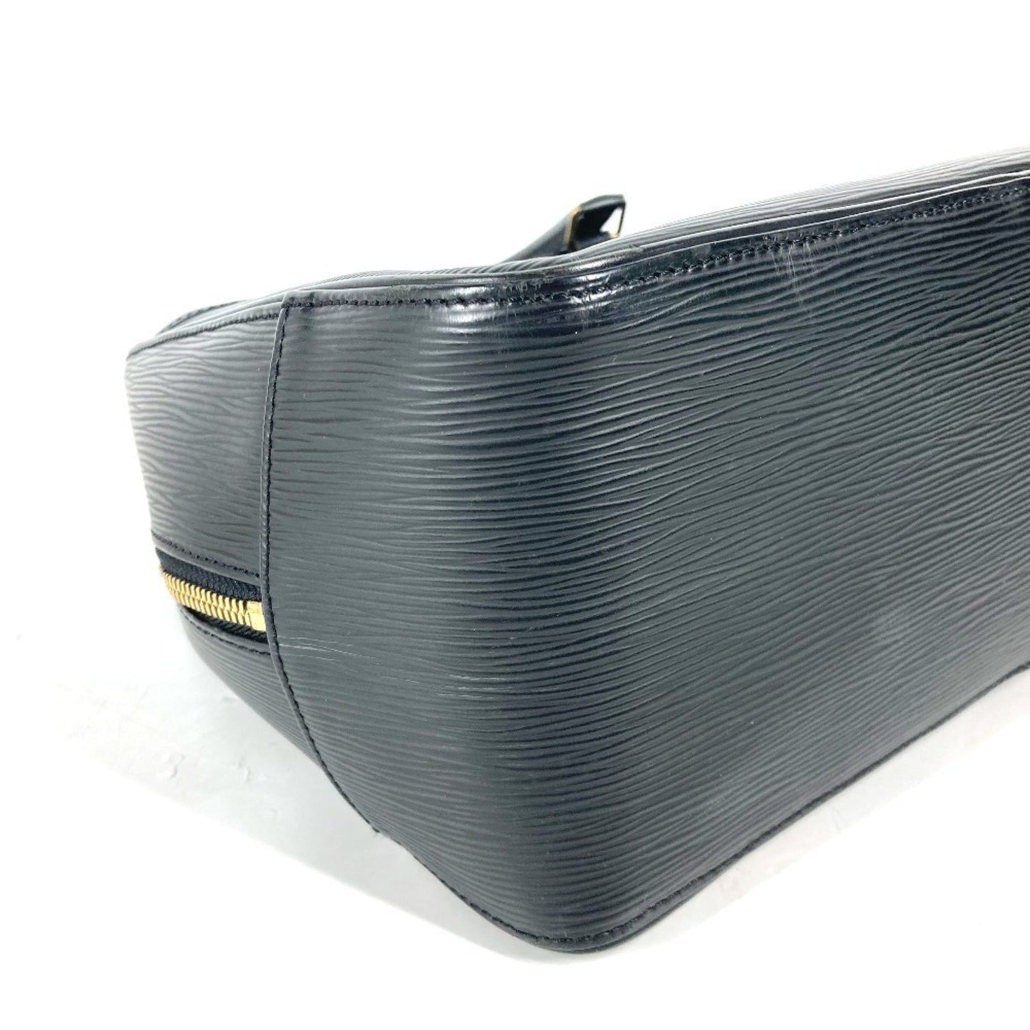 Louis Vuitton Deauville, Black, Leather, handbag