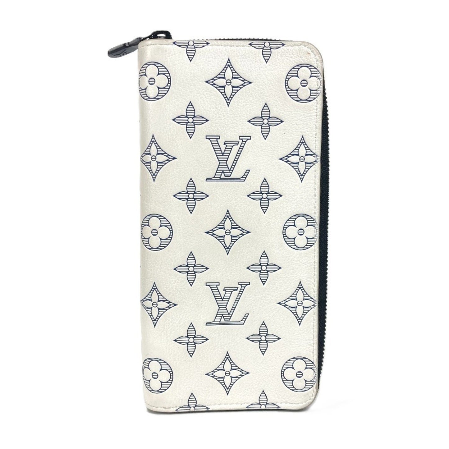Louis Vuitton Zippy Wallet Vertical, White, Leather, wallet