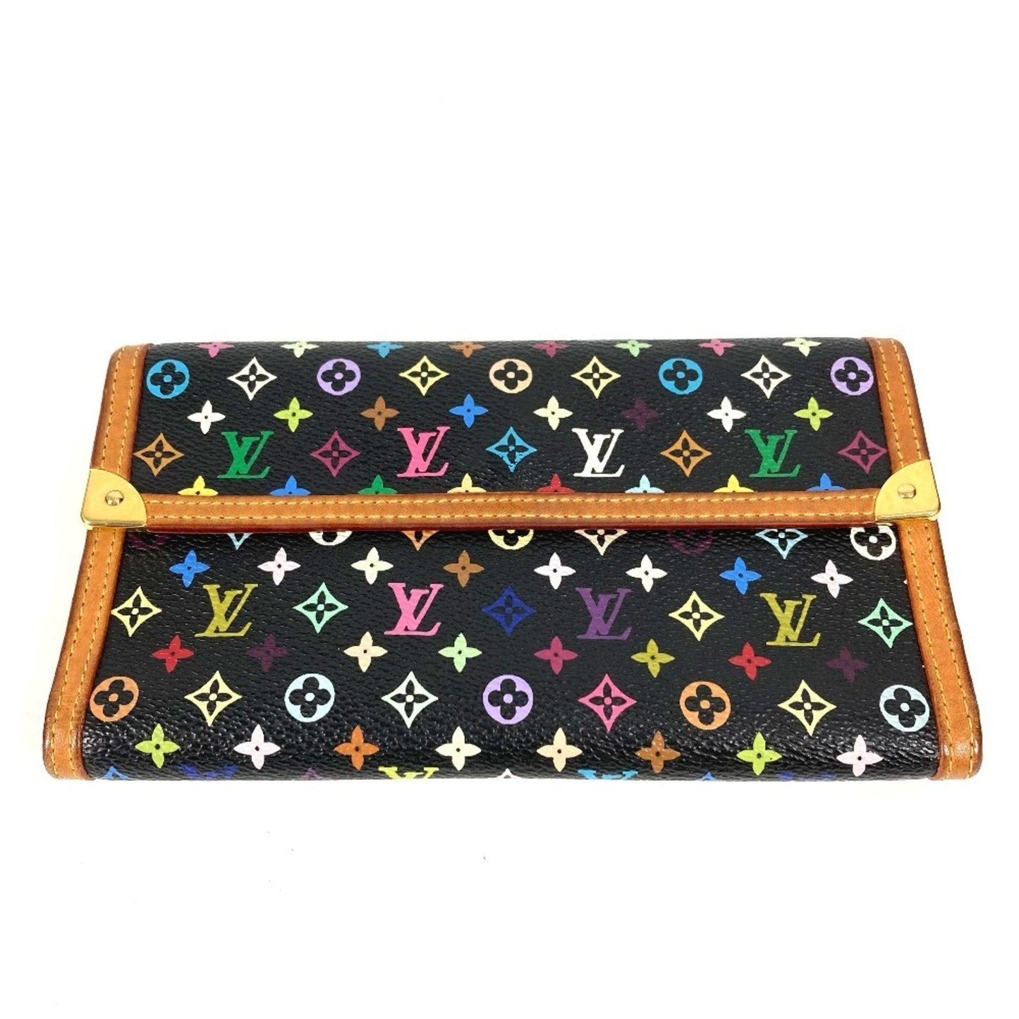 Louis Vuitton Porte tresor international, Black, Canvas, wallet