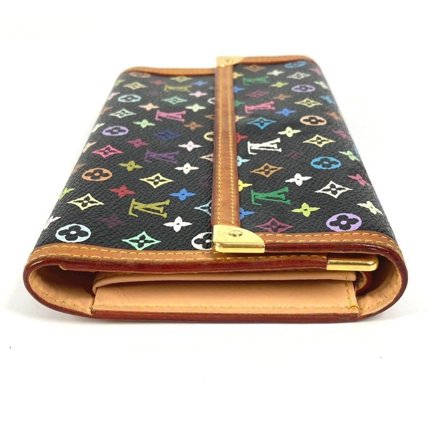 Louis Vuitton Porte tresor international, Black, Canvas, wallet