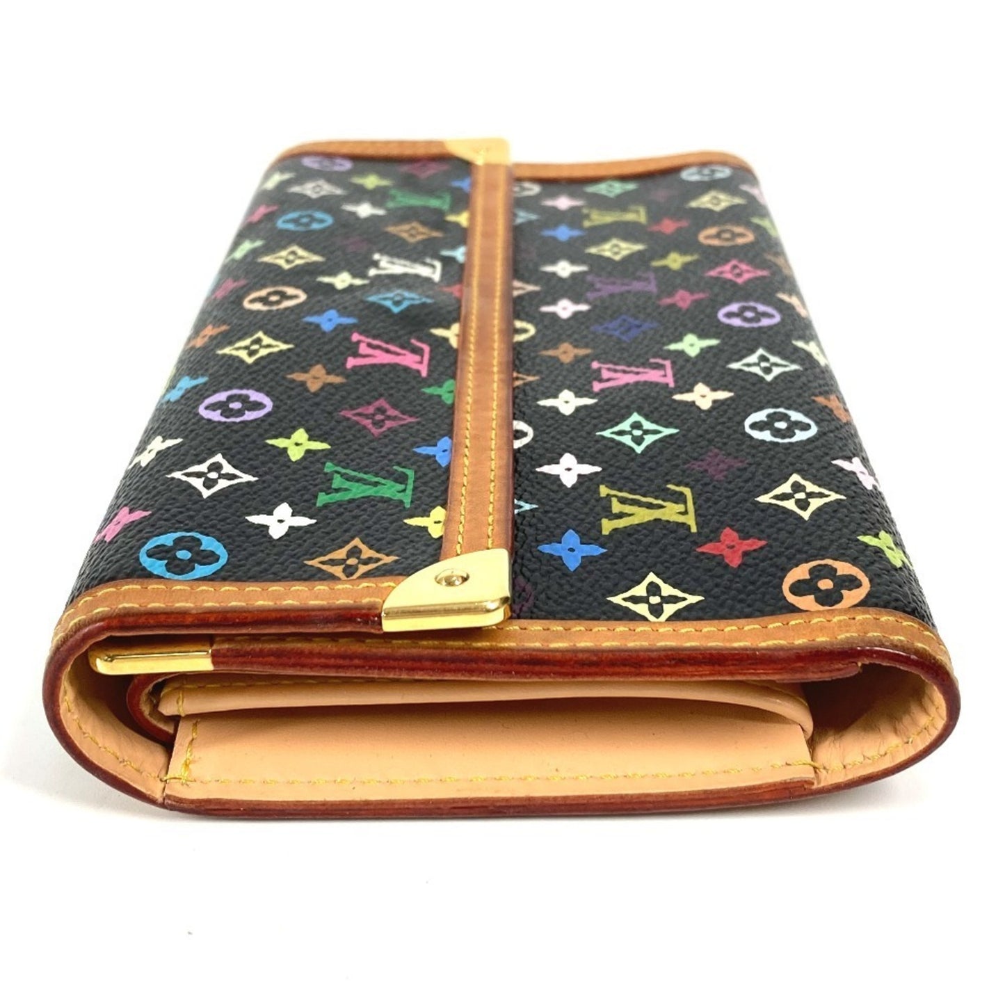 Louis Vuitton Porte tresor international, Black, Canvas, wallet