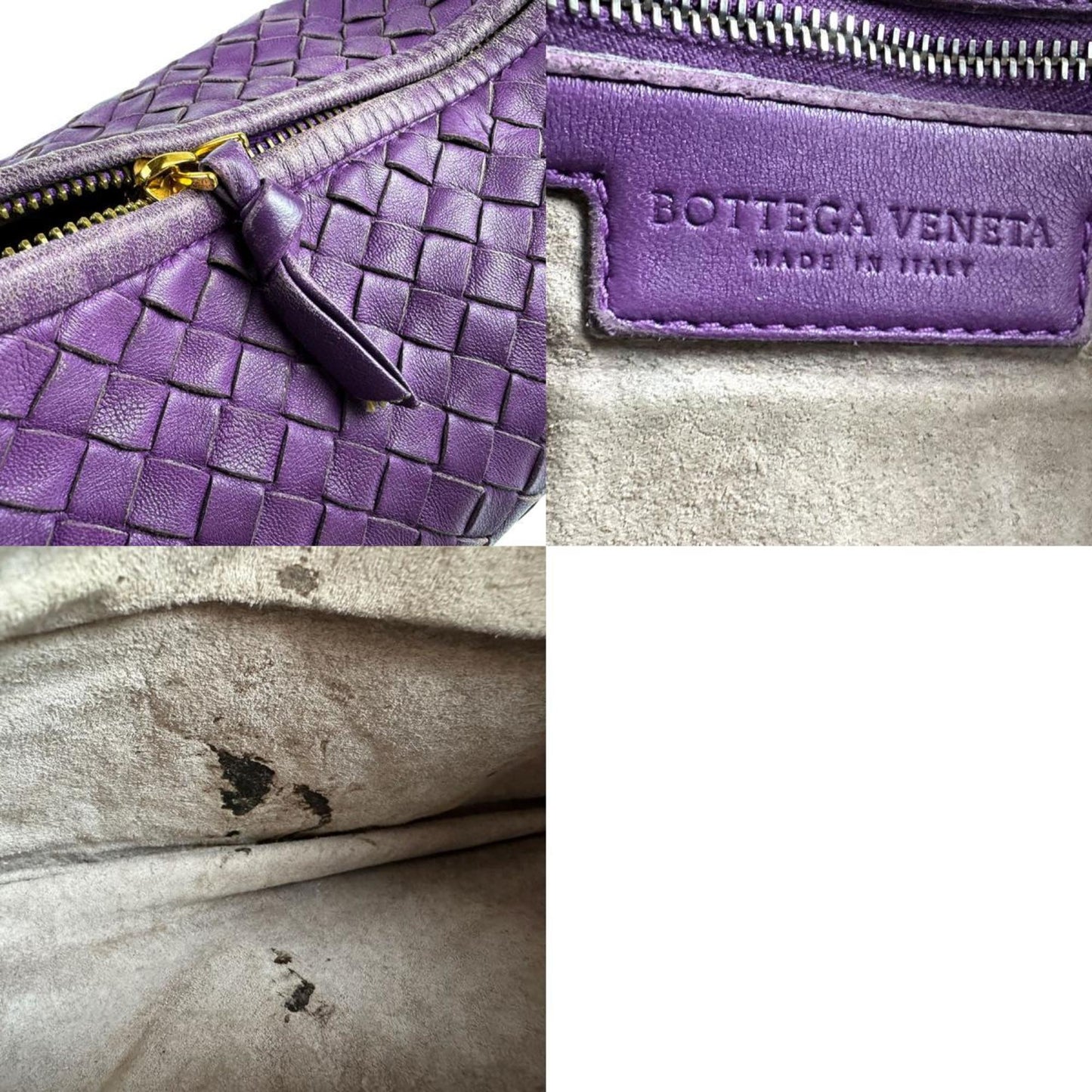 Bottega Veneta Intrecciato, Purple, Leather, handbag
