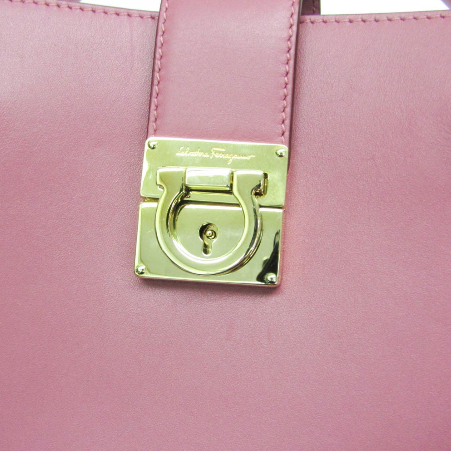 Salvatore Ferragamo Gancini, Pink, Leather, handbag