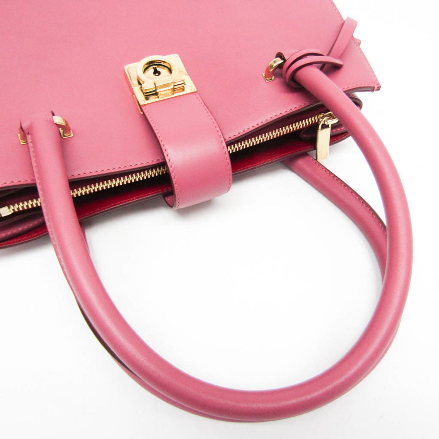 Salvatore Ferragamo Gancini, Pink, Leather, handbag
