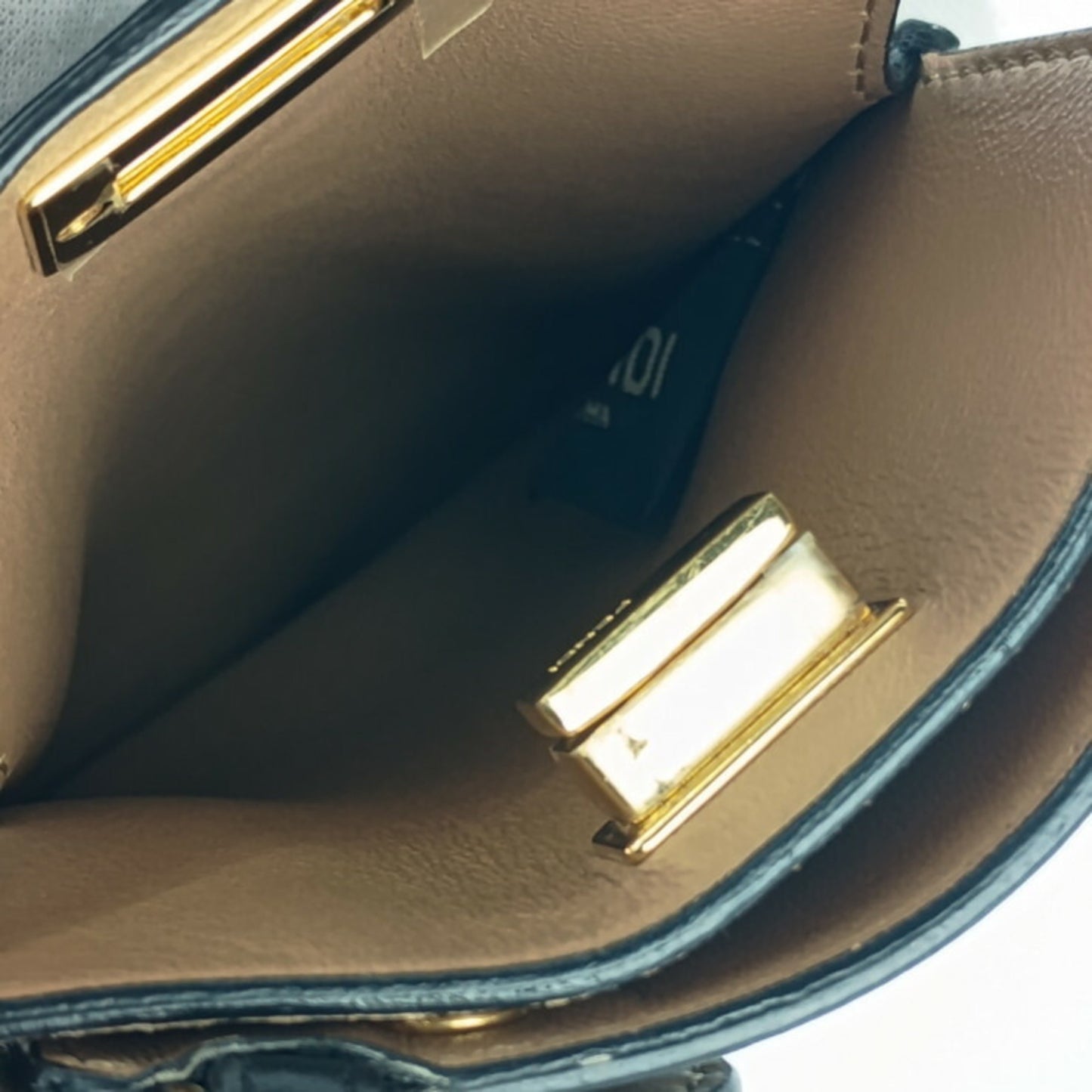 Fendi Peekaboo, Black, Leather, shoulder