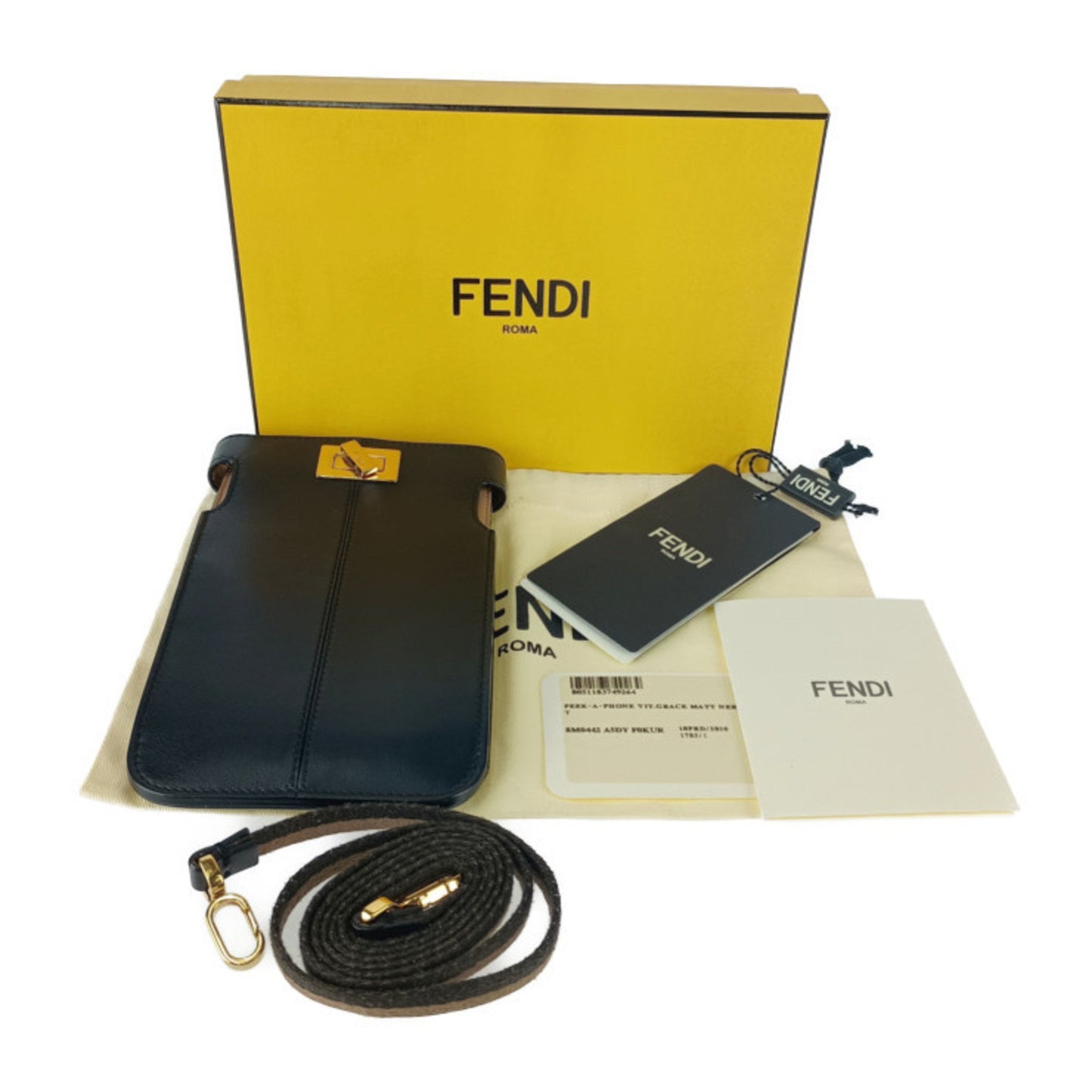 Fendi Peekaboo, Black, Leather, shoulder