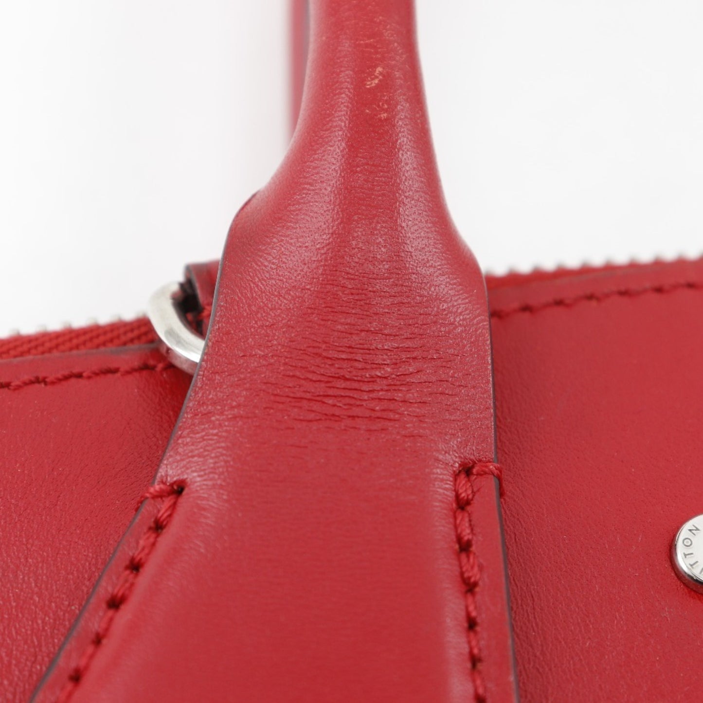 Louis Vuitton City steamer, Red, Leather, handbag