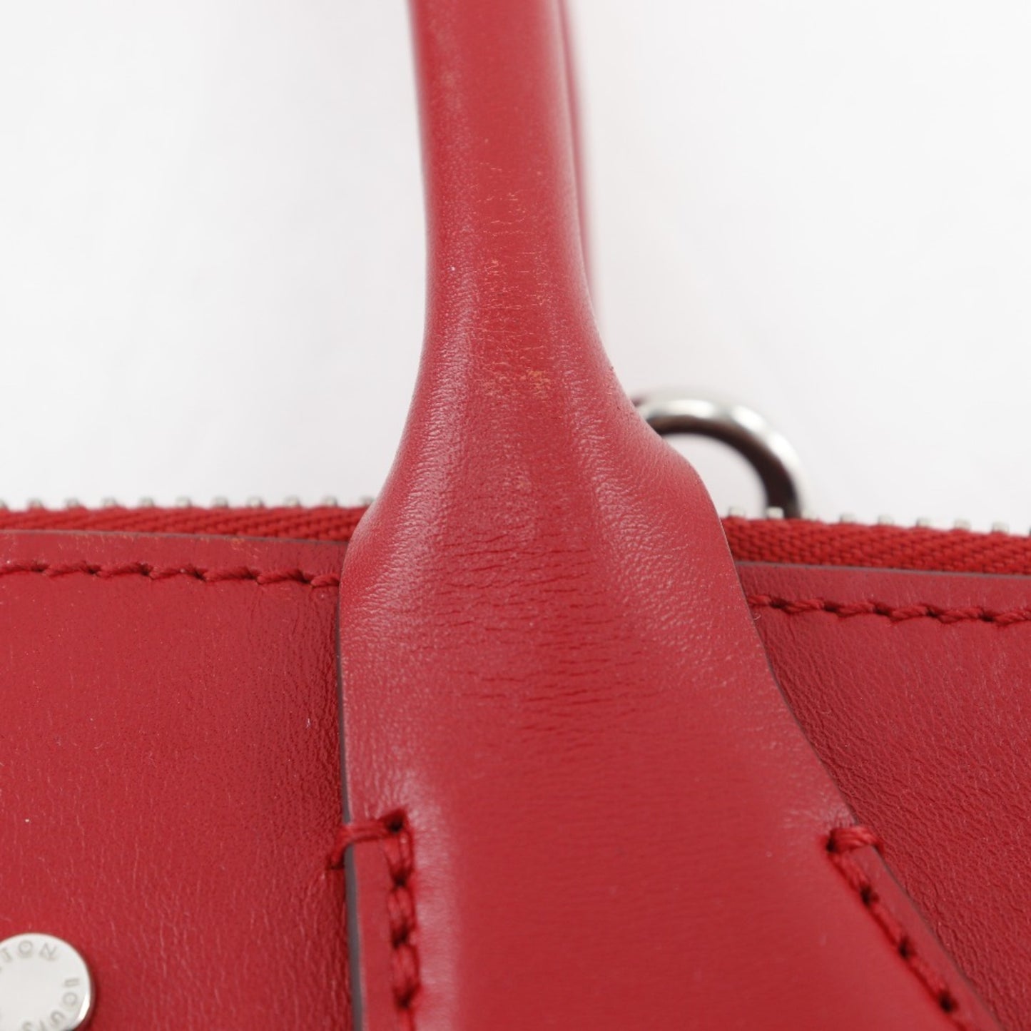 Louis Vuitton City steamer, Red, Leather, handbag