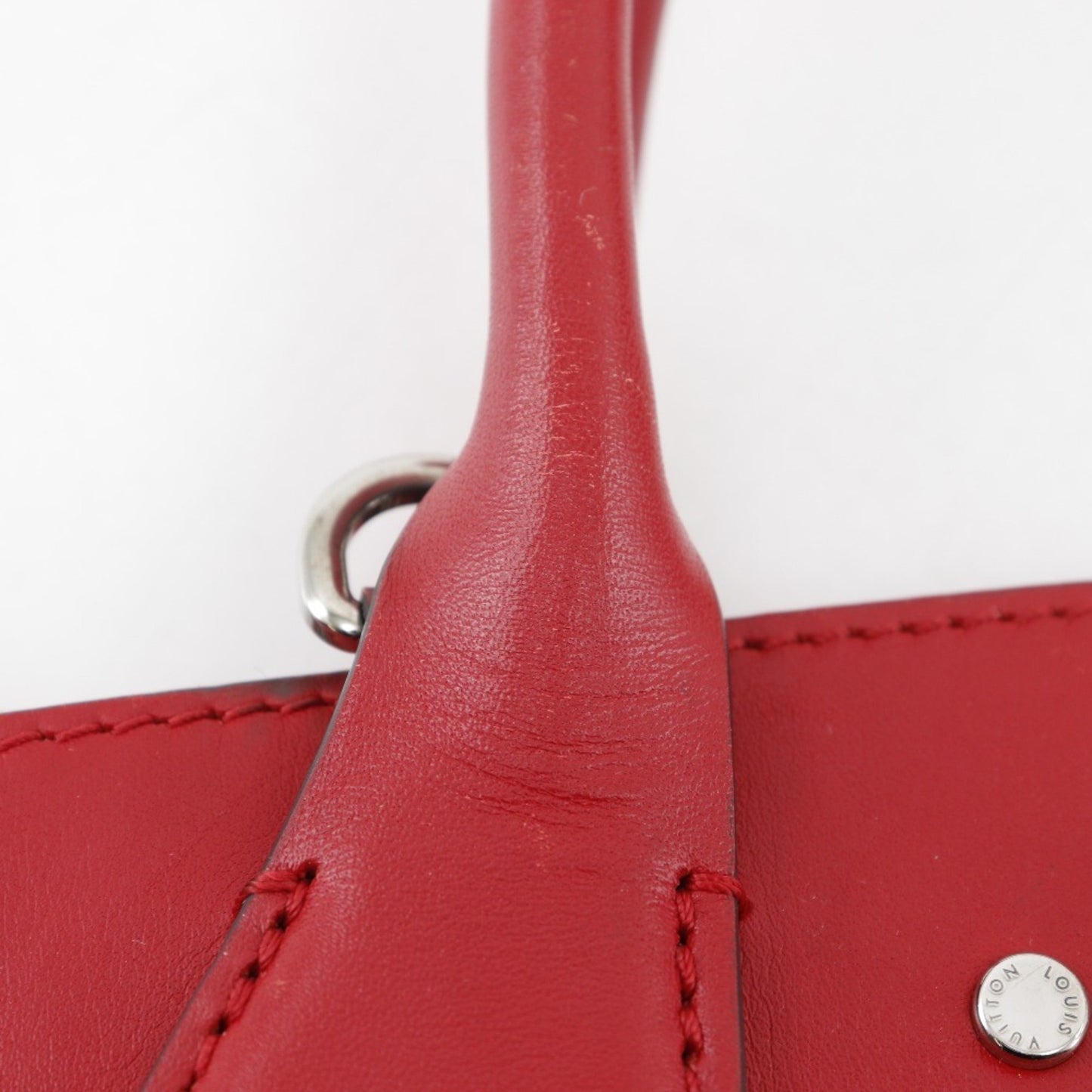 Louis Vuitton City steamer, Red, Leather, handbag
