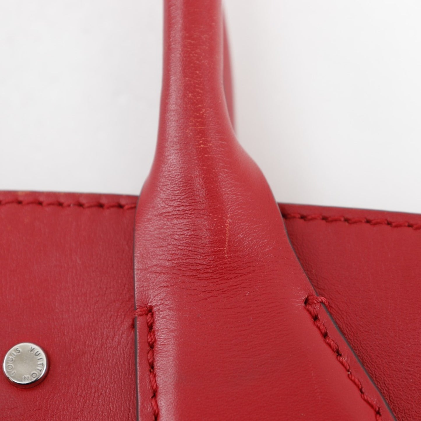 Louis Vuitton City steamer, Red, Leather, handbag