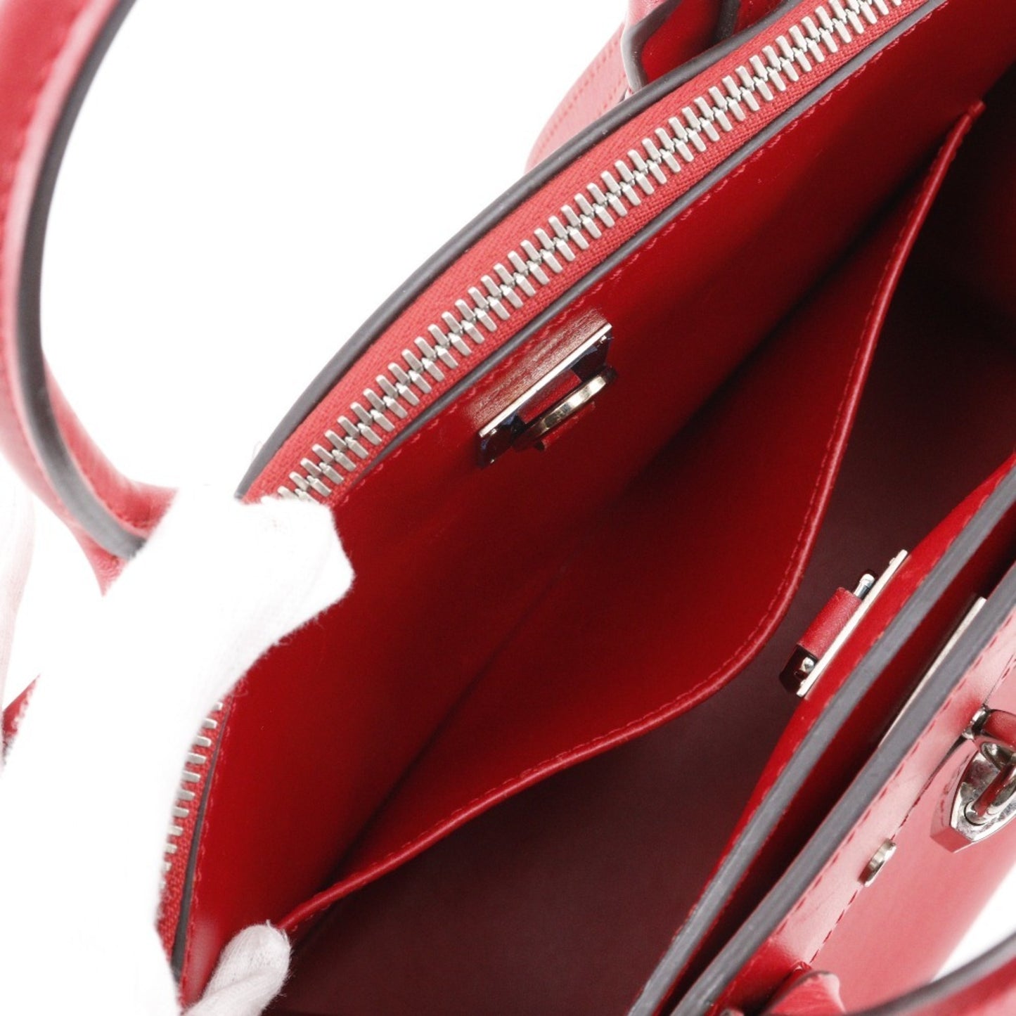 Louis Vuitton City steamer, Red, Leather, handbag