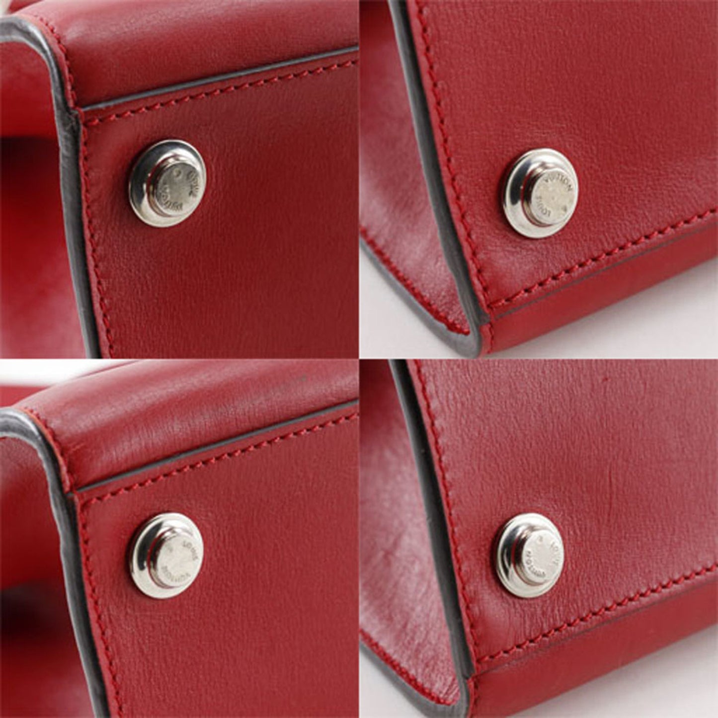 Louis Vuitton City steamer, Red, Leather, handbag