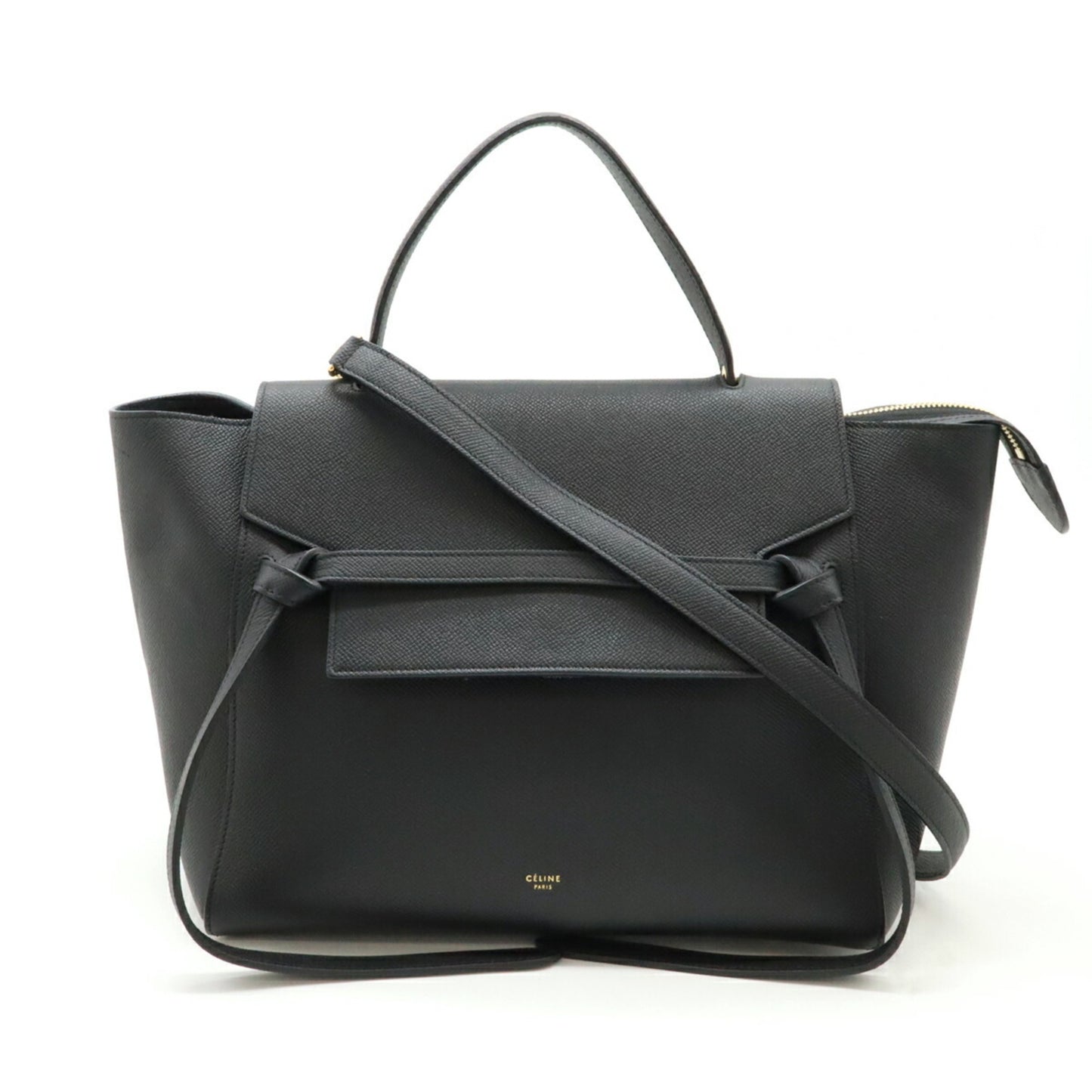 Céline Belt, Black, Leather, handbag