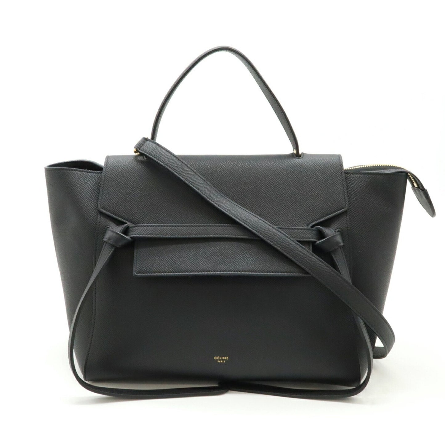 Céline Belt, Black, Leather, handbag