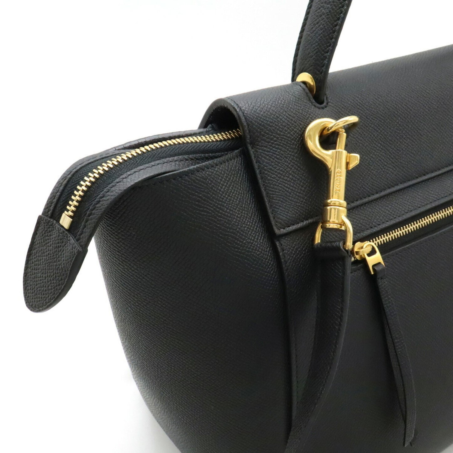 Céline Belt, Black, Leather, handbag