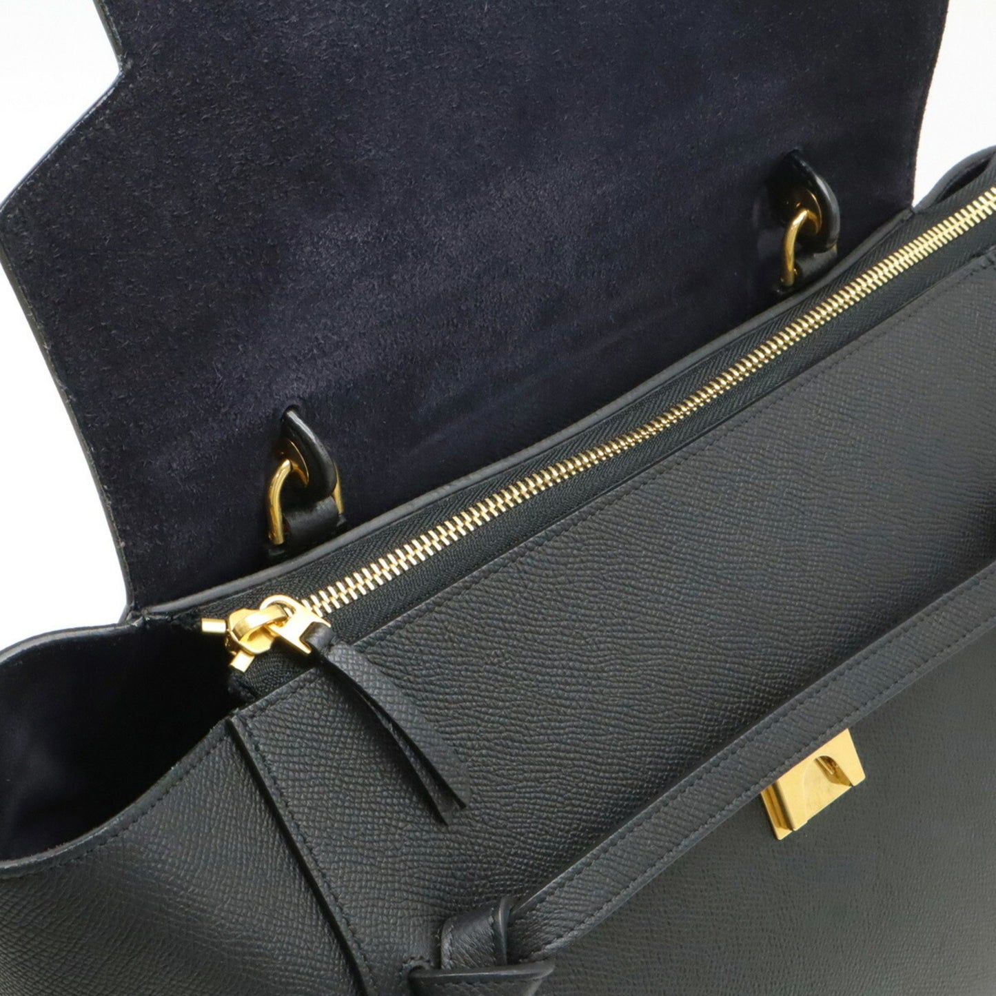 Céline Belt, Black, Leather, handbag