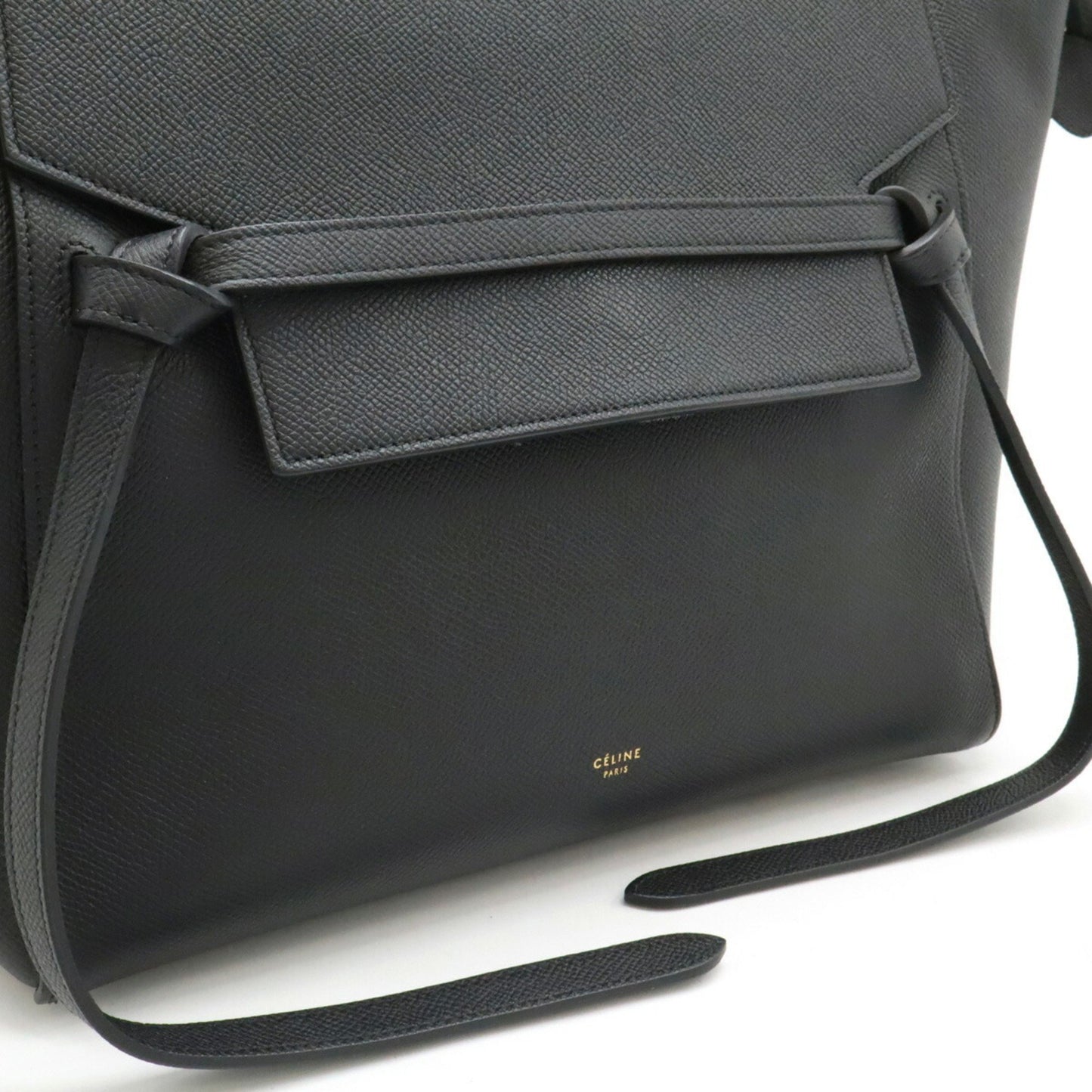 Céline Belt, Black, Leather, handbag