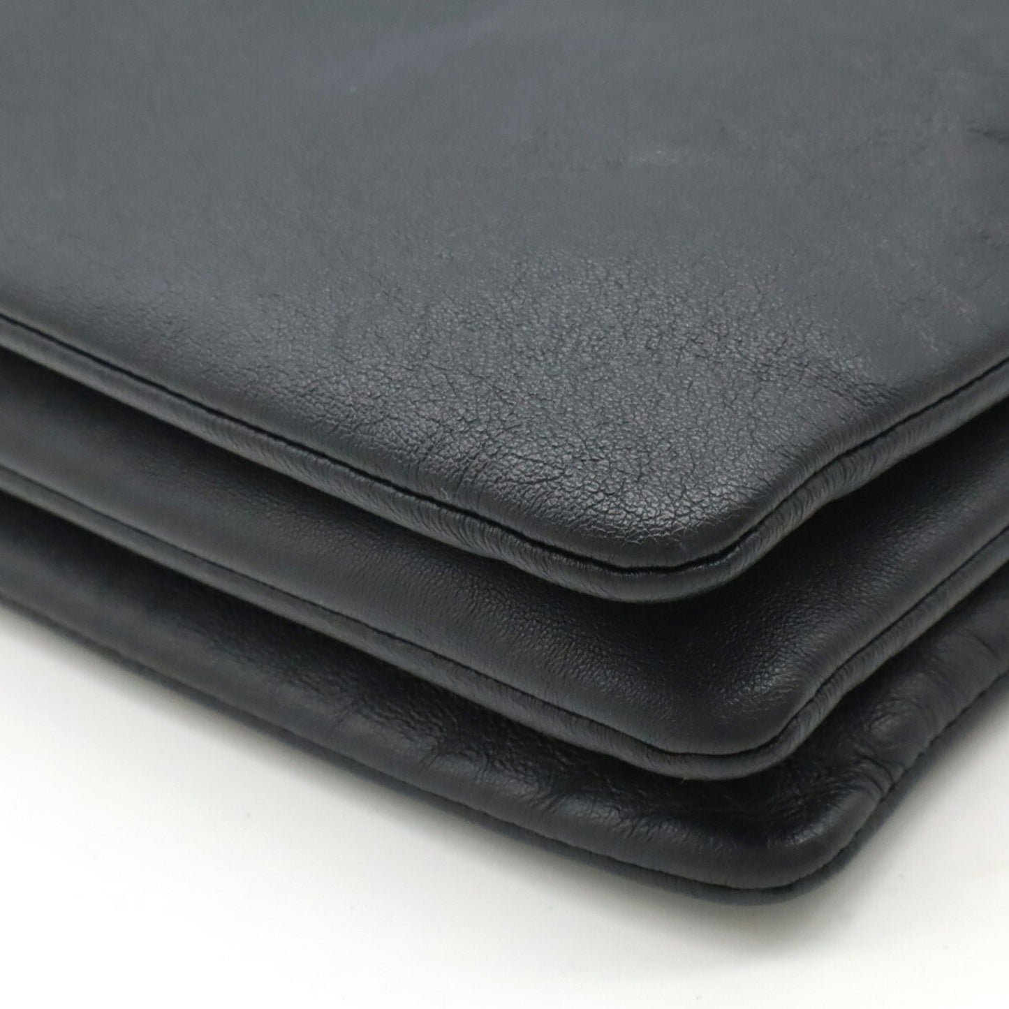 Céline Trio, Black, Leather, clutch