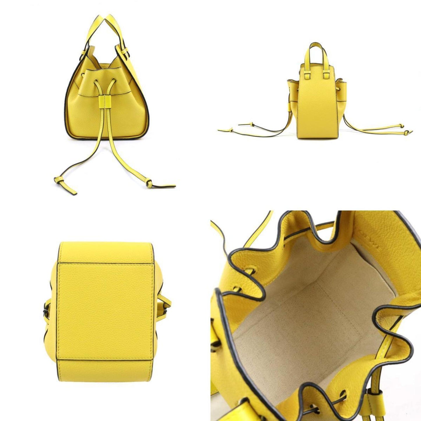 Loewe Hammock mini, Yellow, Leather, handbag