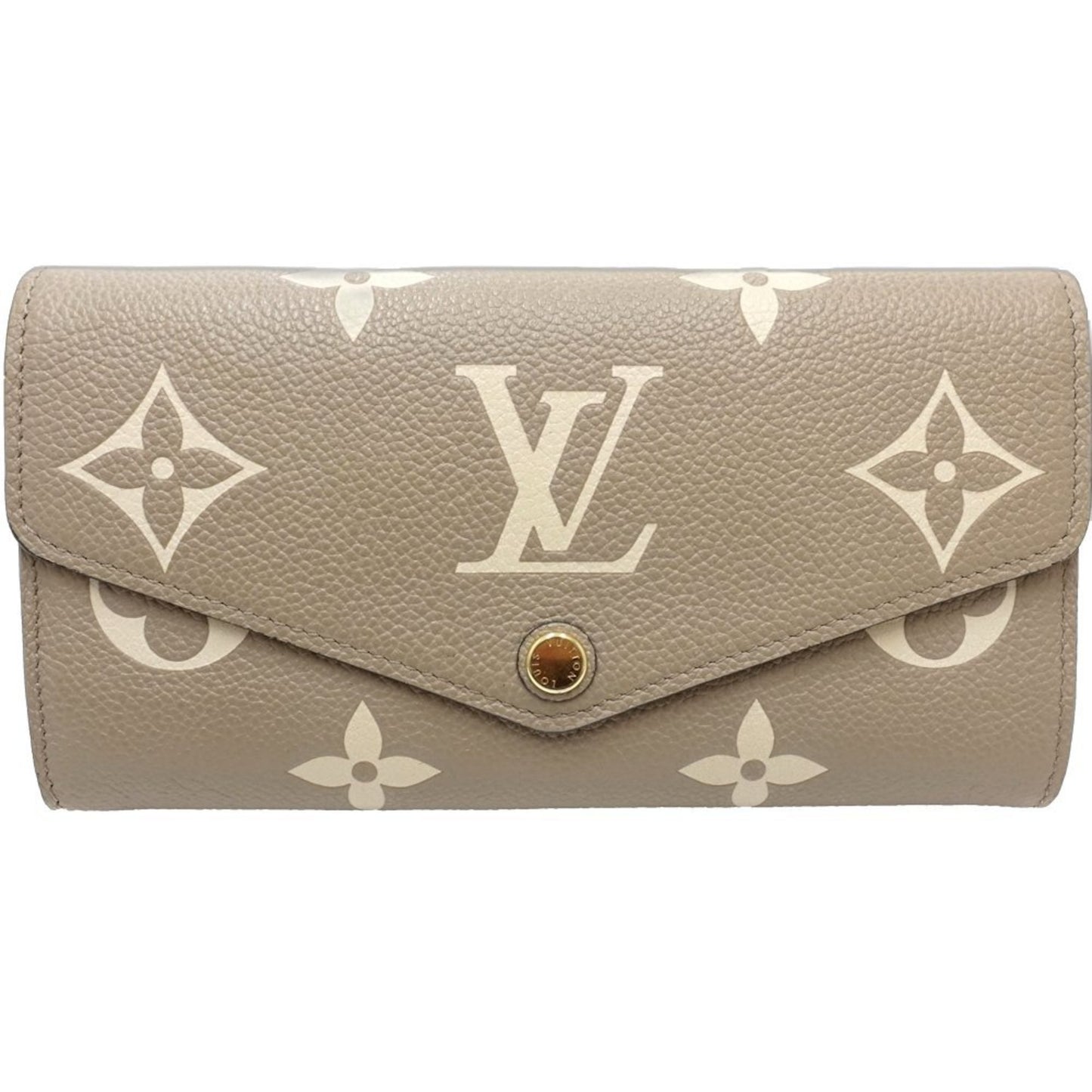 Louis Vuitton Portefeuille Sarah, Beige, Leather, wallet