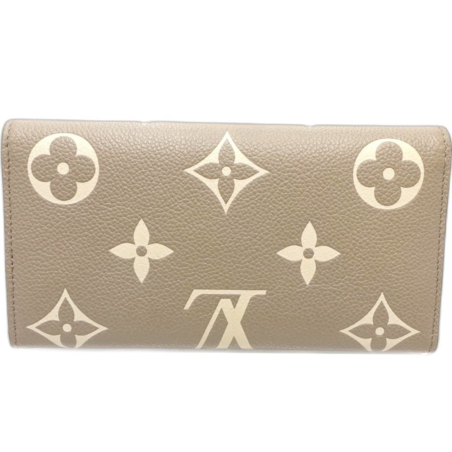 Louis Vuitton Portefeuille Sarah, Beige, Leather, wallet