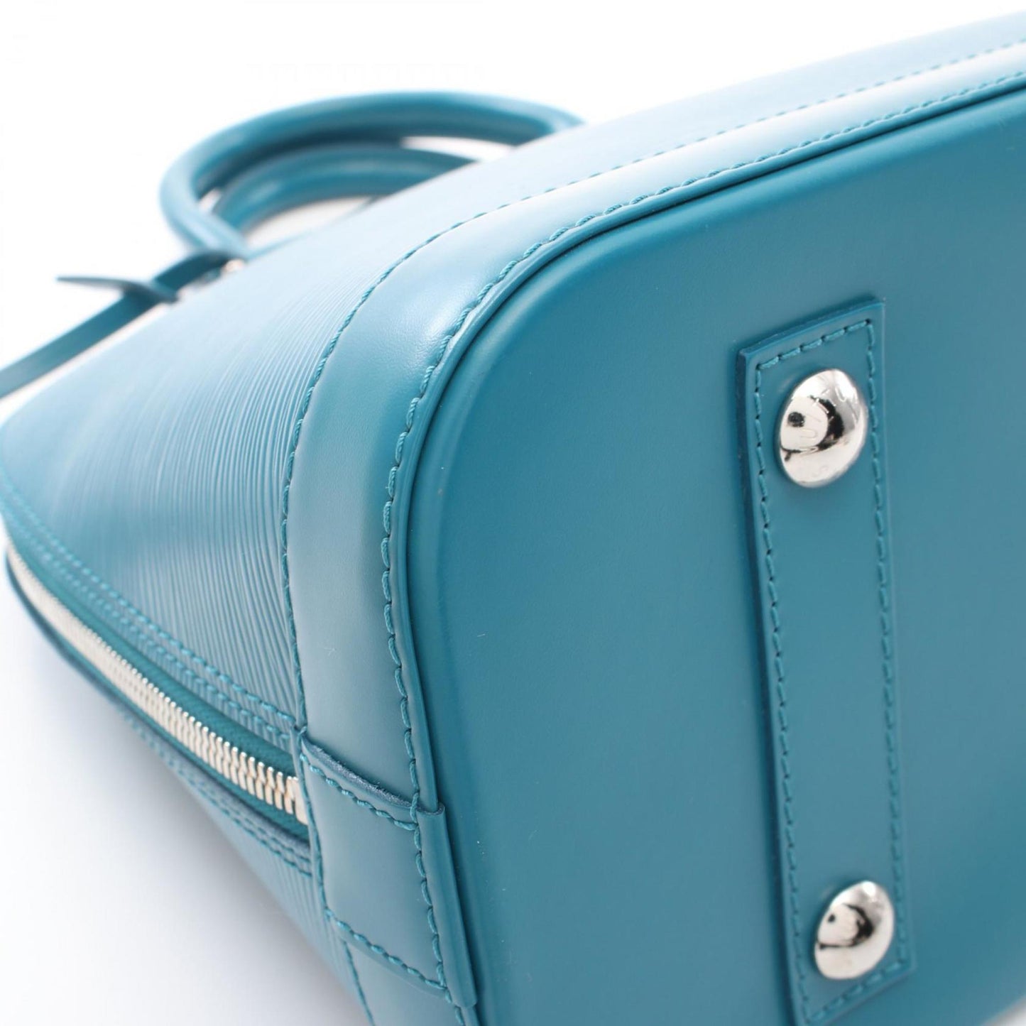 Louis Vuitton Alma, Blue, Leather, handbag