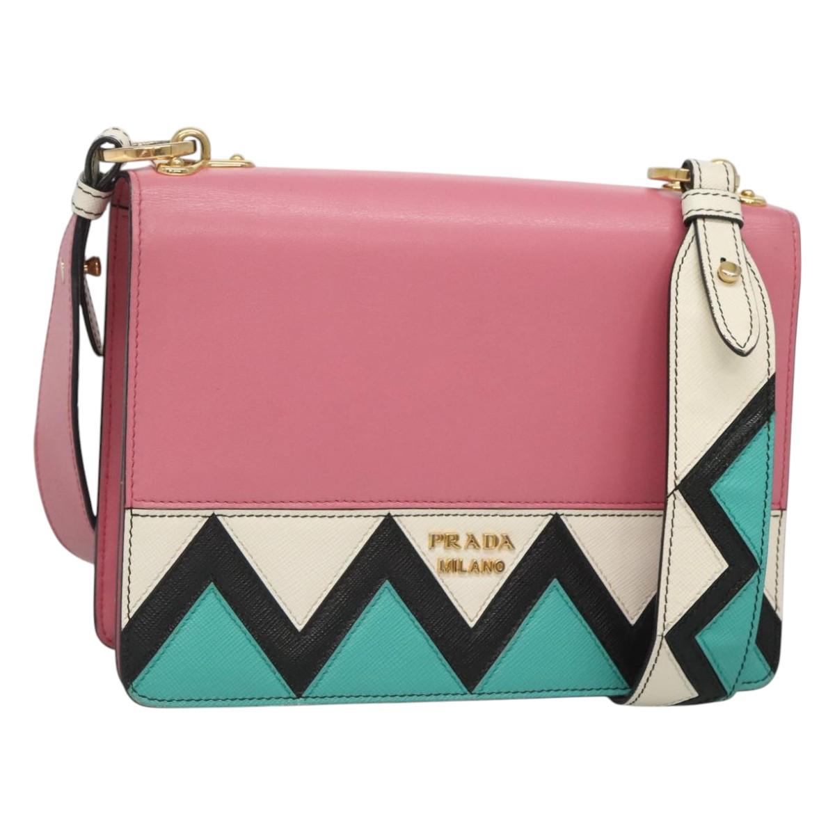 Prada Saffiano, Pink, Leather, shoulder